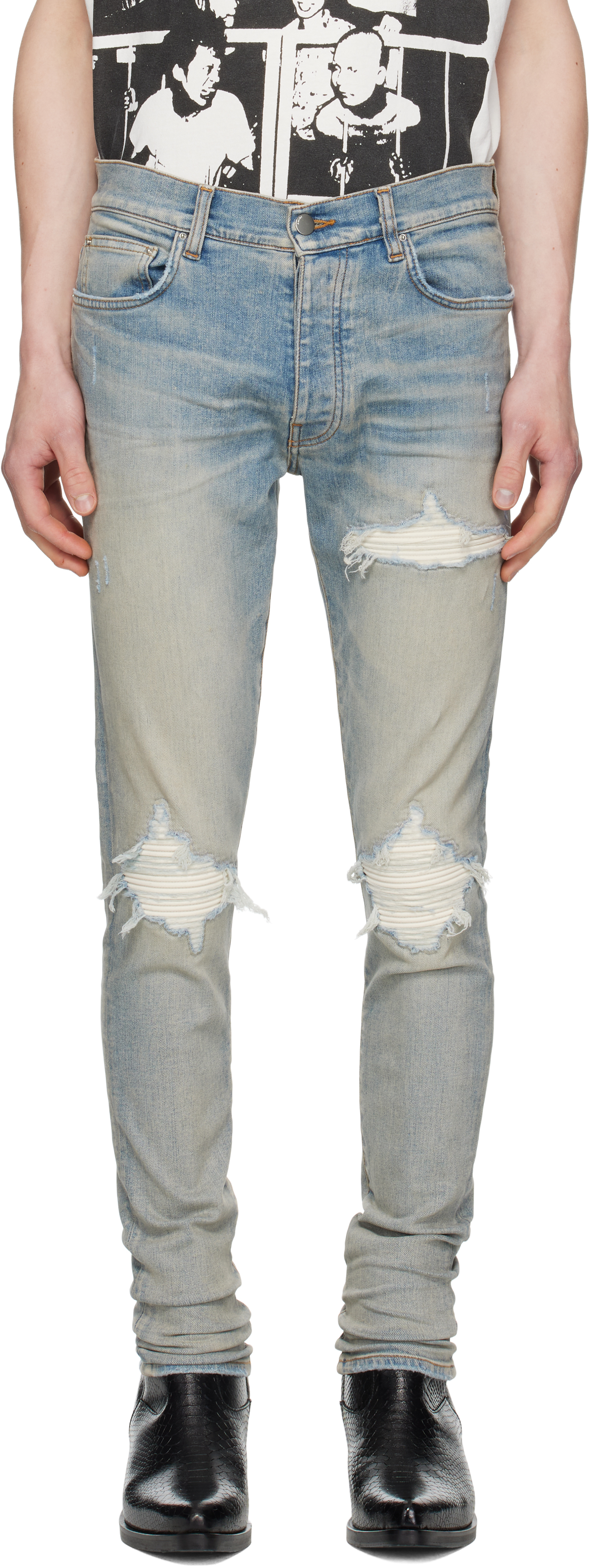 AMIRI: Blue MX1 Ultrasuede Jeans | SSENSE