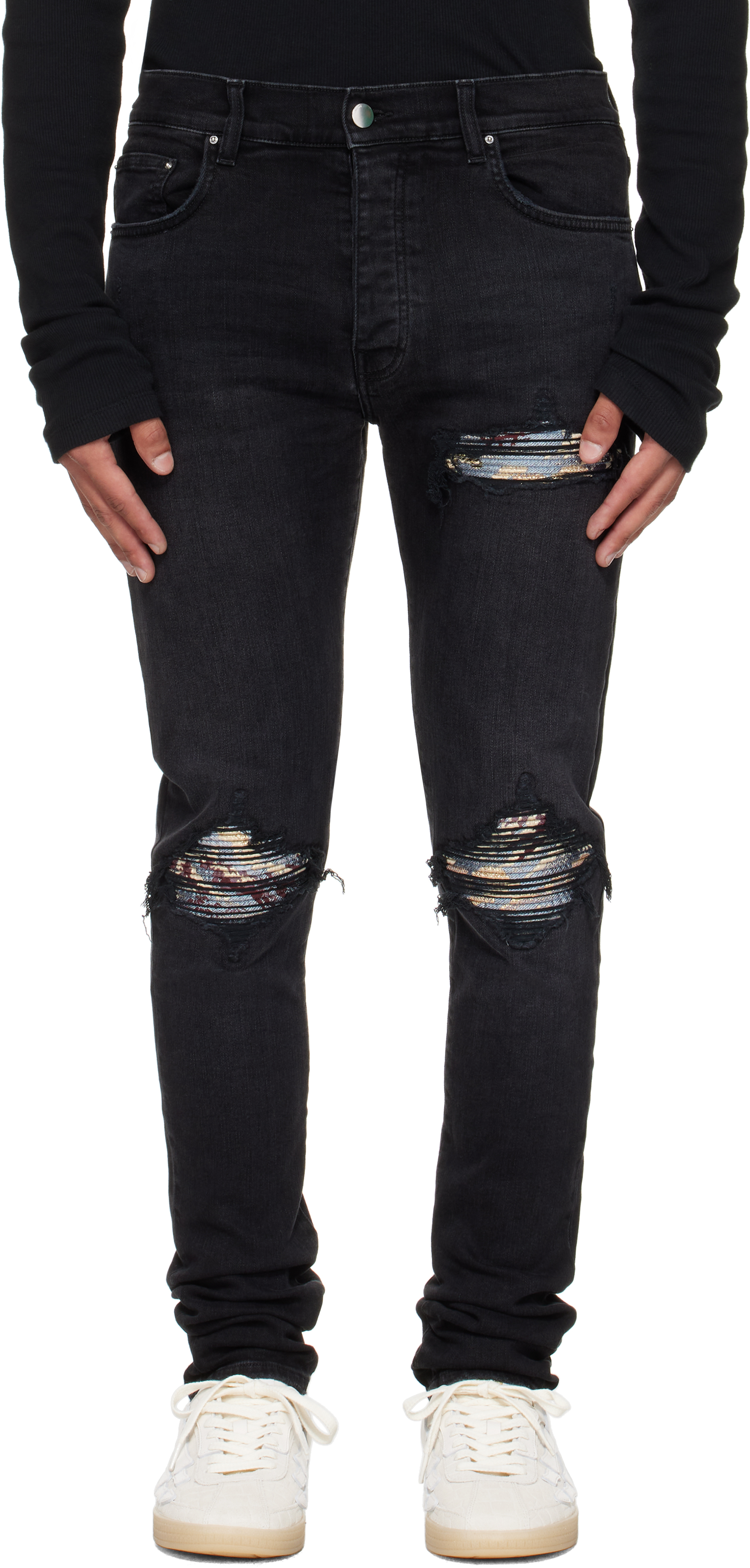 AMIRI MX1ブラックデニムジーンズダメージ加工サイズ30 amiri アミリ ショットガン バイカーデニムパンツ 30 スキニー
