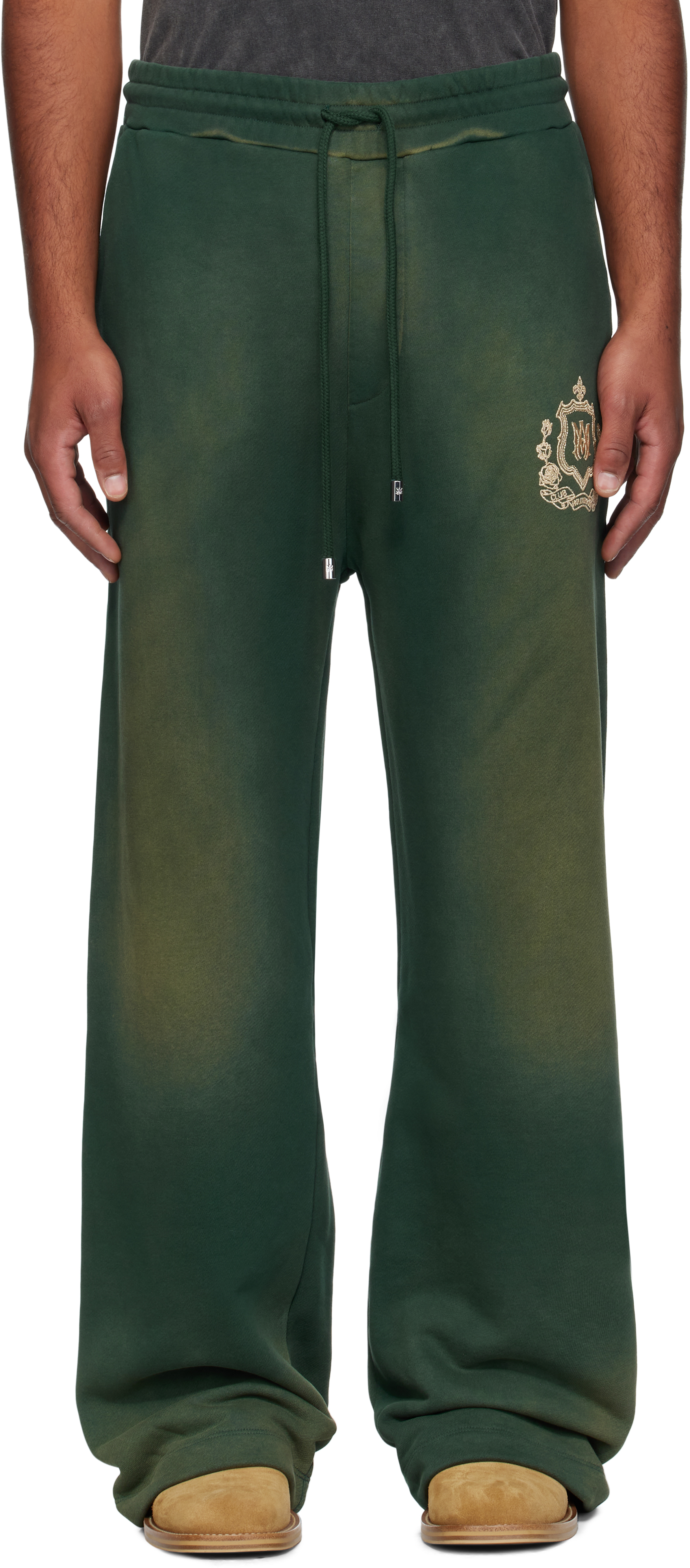 Amiri Green 'ma' Crest Sweatpants In Green