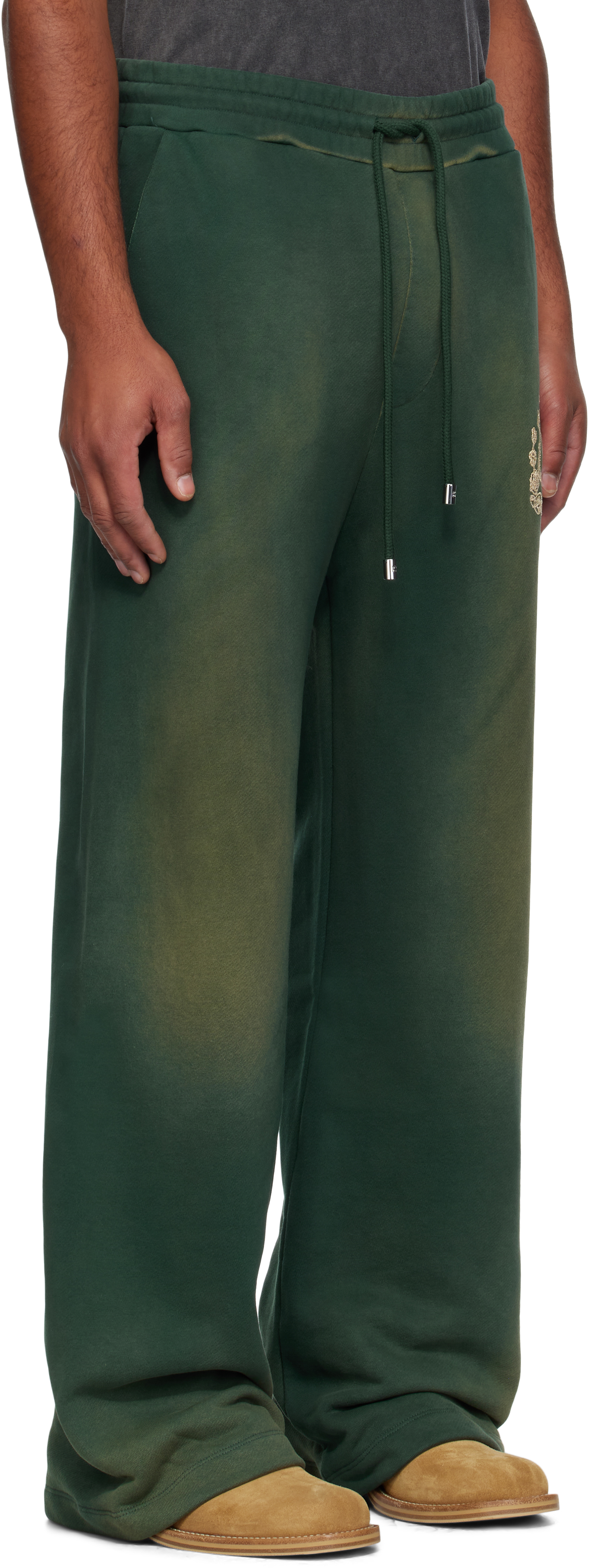 Amiri Green 'ma' Crest Sweatpants In Green
