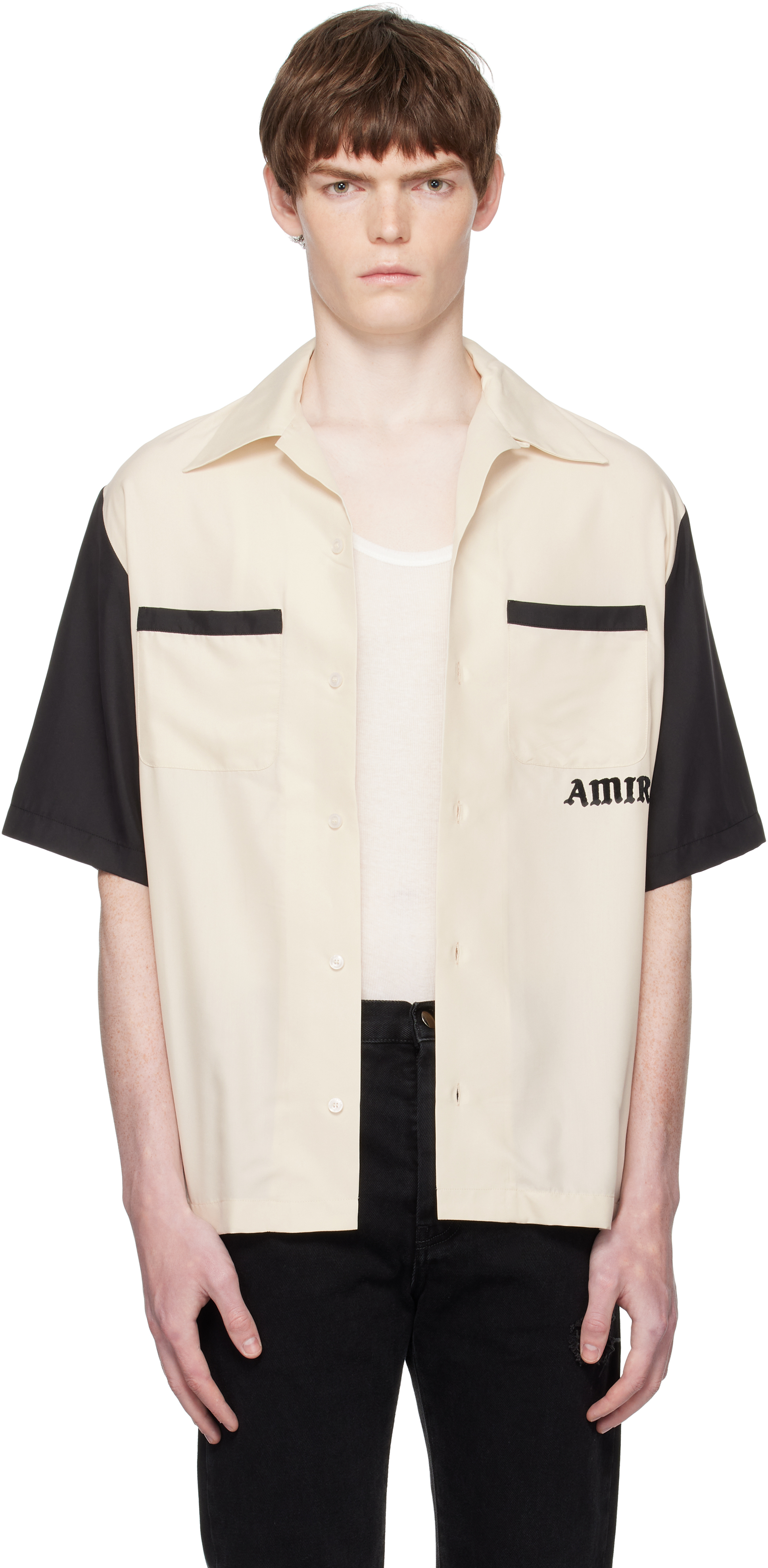 Beige 'Try It' Bowling Shirt