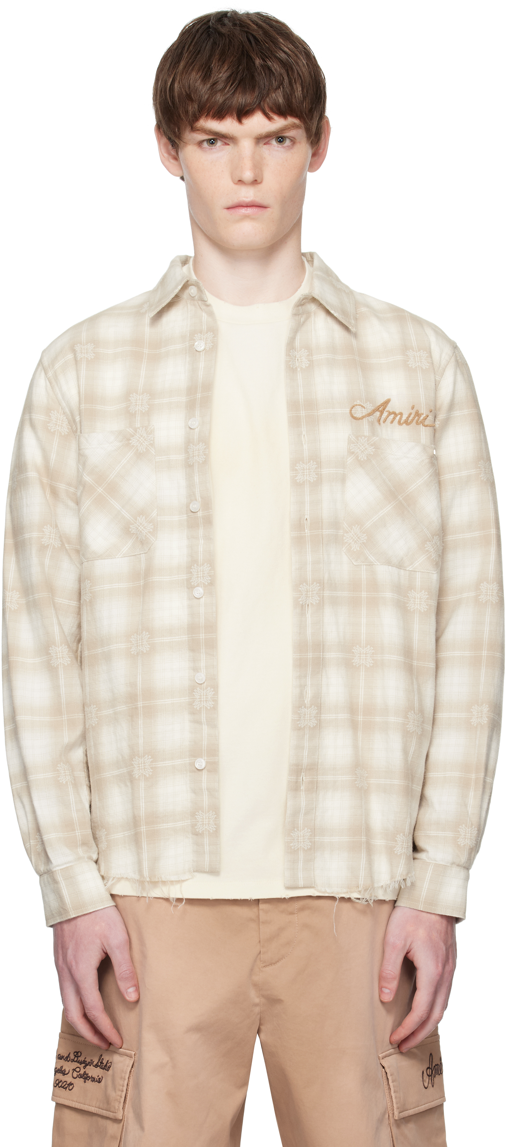 Beuge Bleach Bandana Patch Flannel Shirt