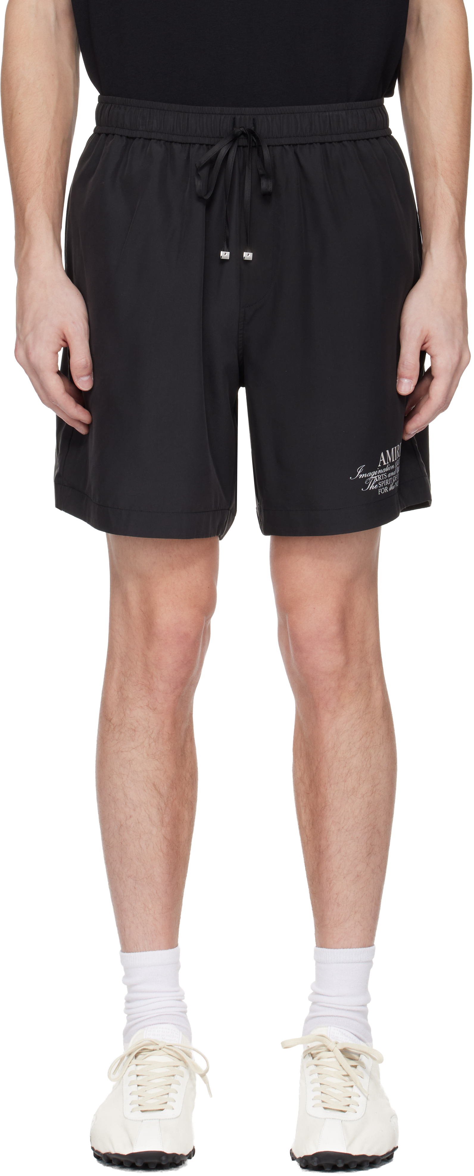 Amiri Elasticized Waist Knee Length Shorts With Print