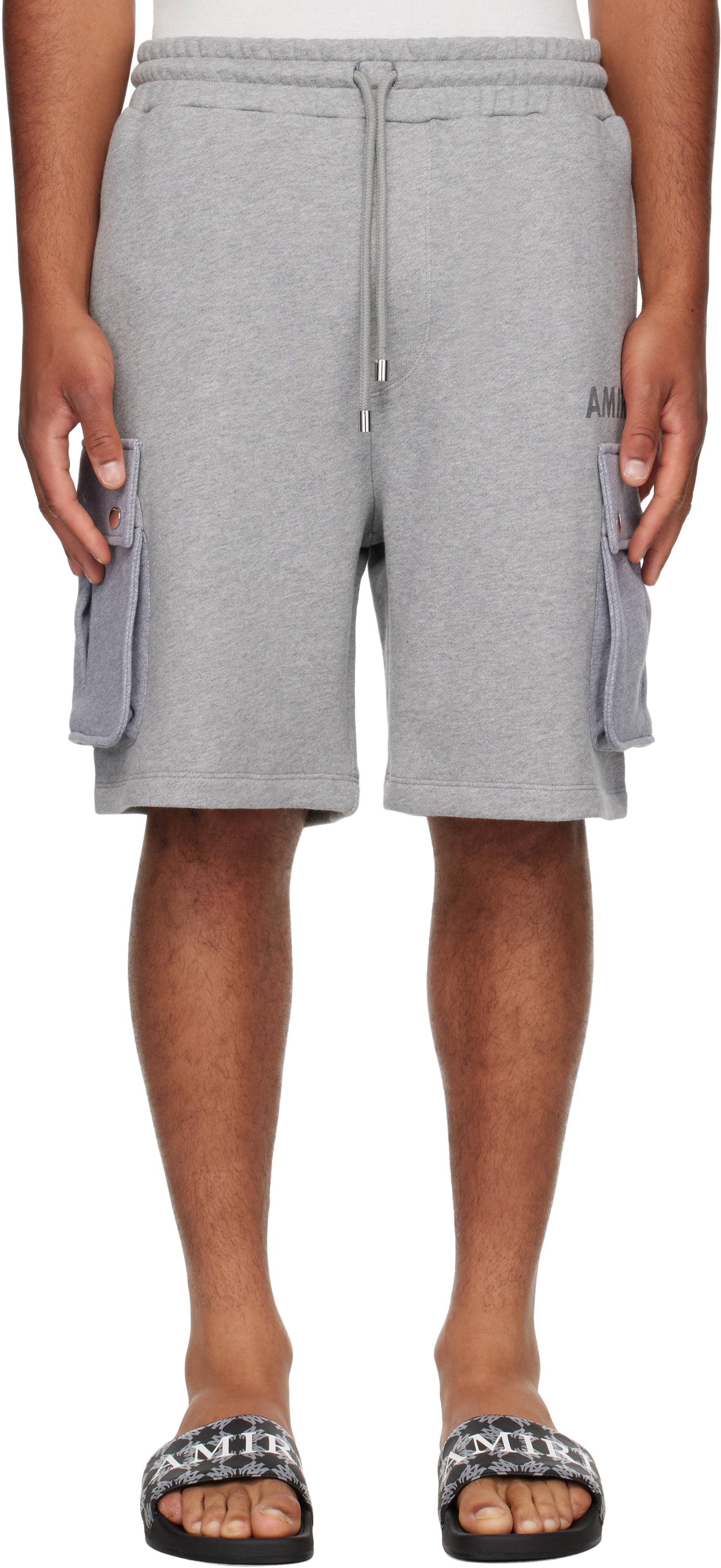 Khaki 'AMIRI' Stencil Cargo Shorts