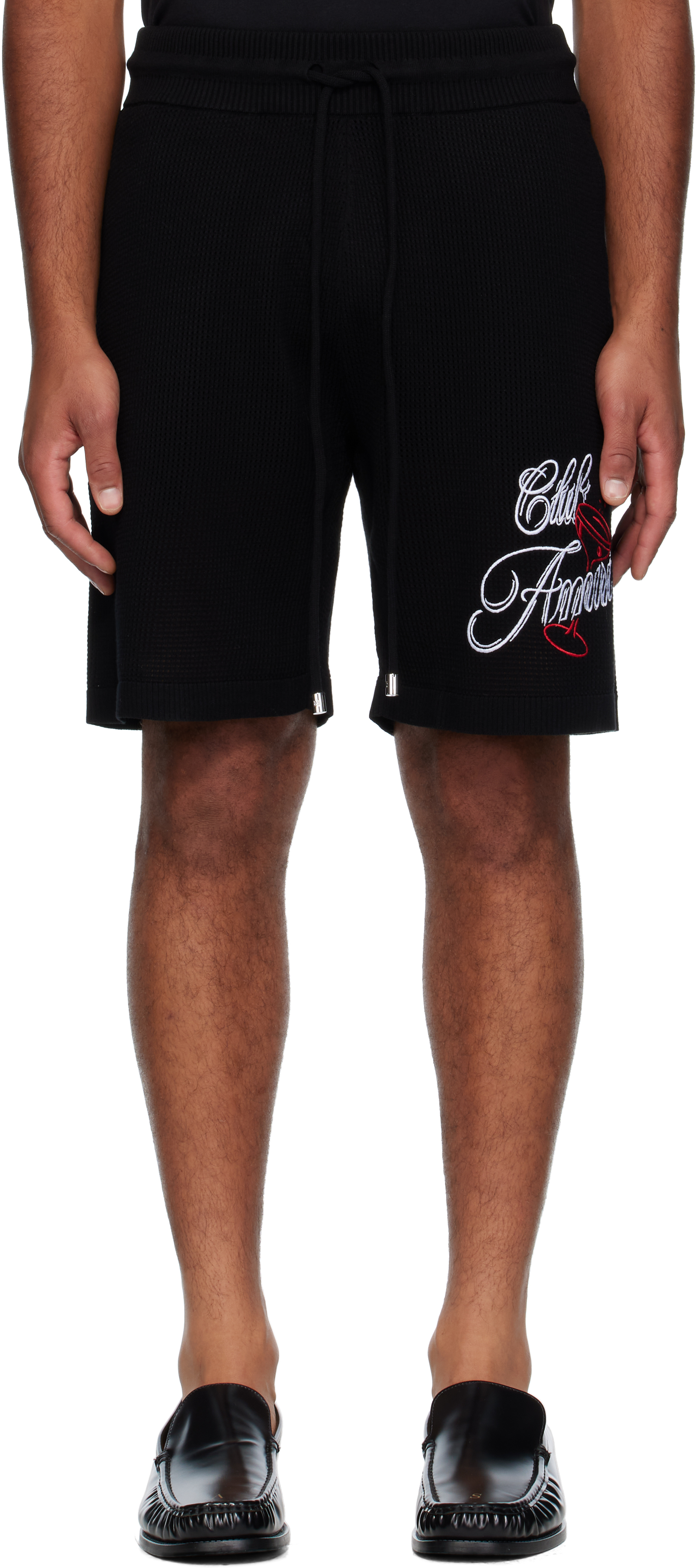 Amiri Black 'club ' Crochet Shorts