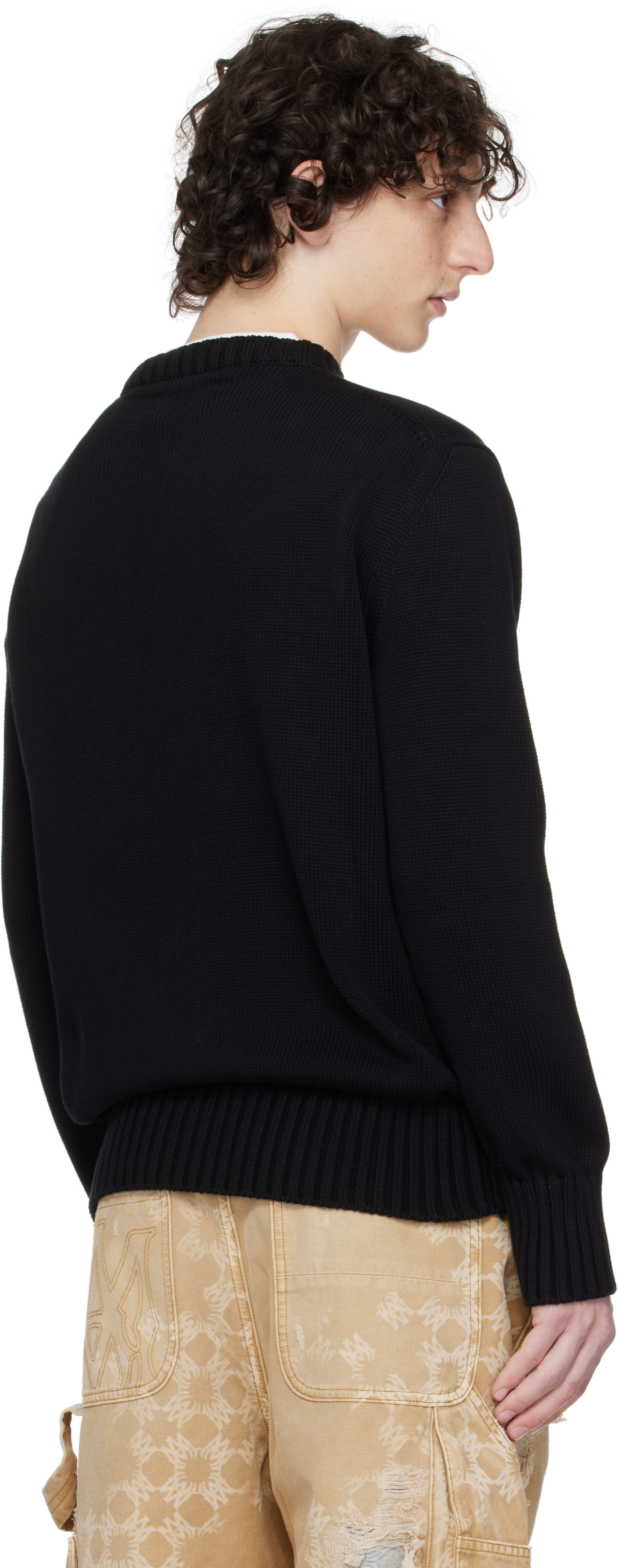 Amiri Black Sweater With Maxi Logo Lettering On The Front