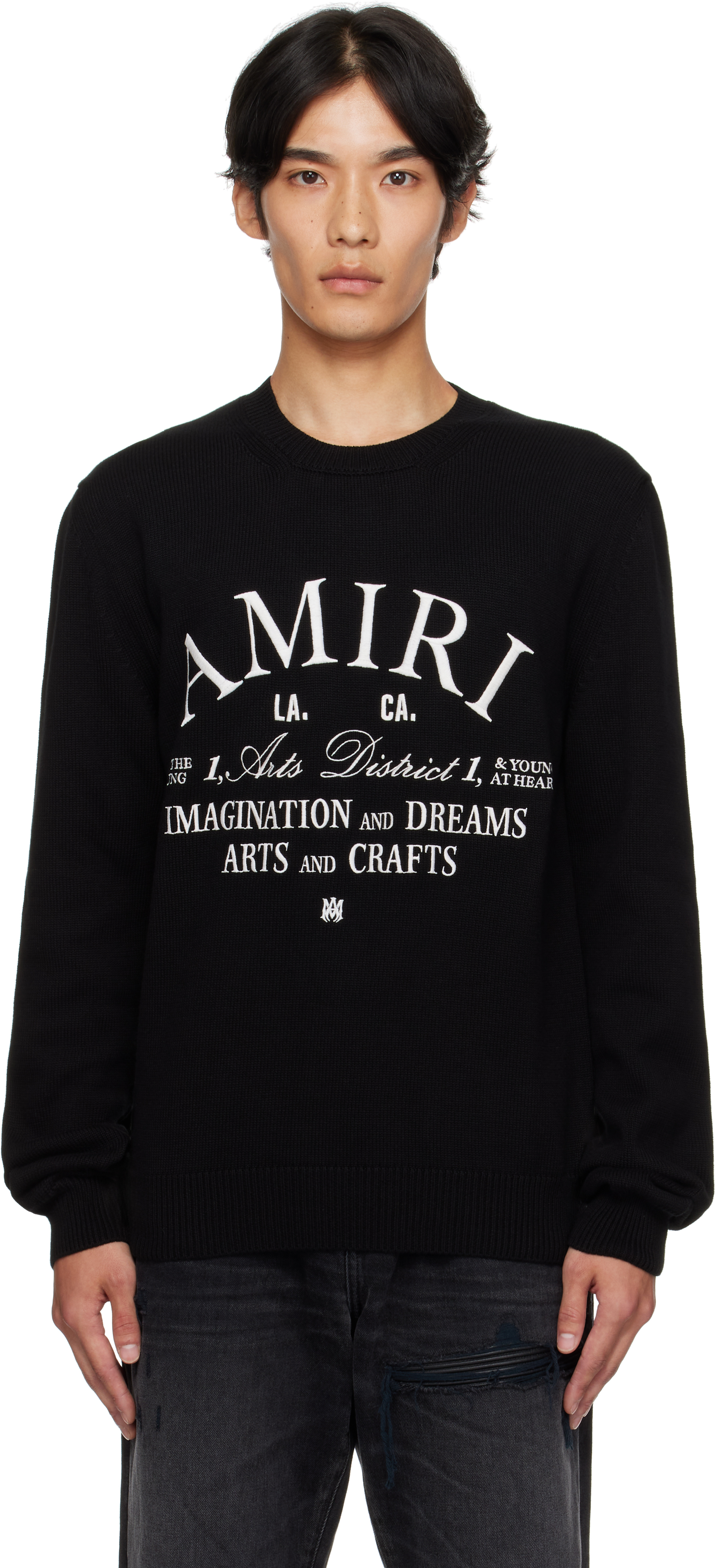【関税込み】AMIRI ブラック MA Quad クルーネックセーター 0400021719412_BLACK?wid=830&