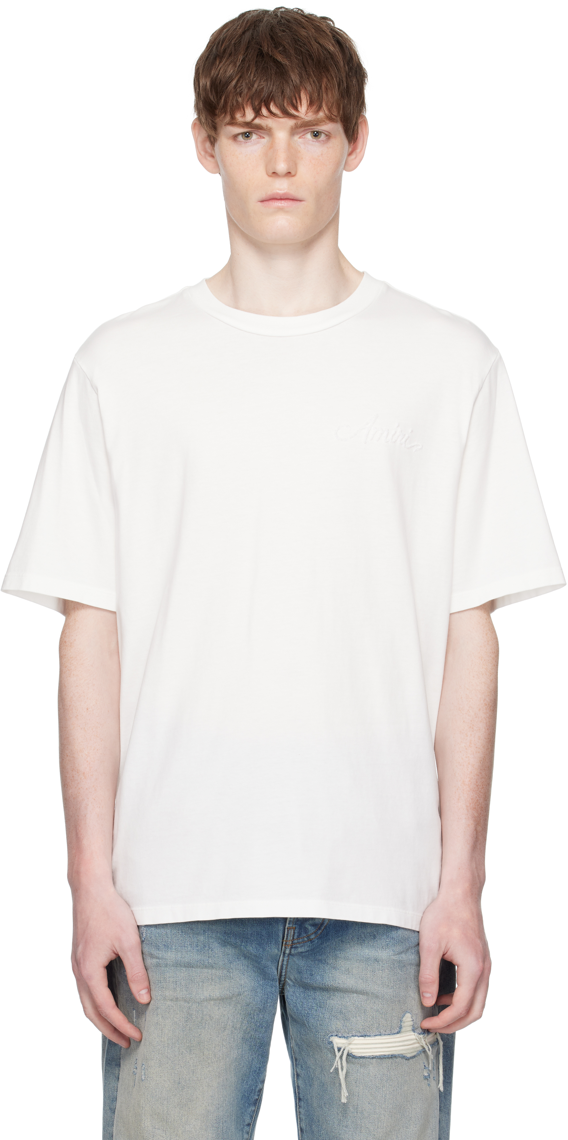【AMIRI】メンズ・ブリーチ・バンダナ・ワッペンTシャツ Amiri Men's Bleach Bandana Patch T-Shirt | Neiman Marcus