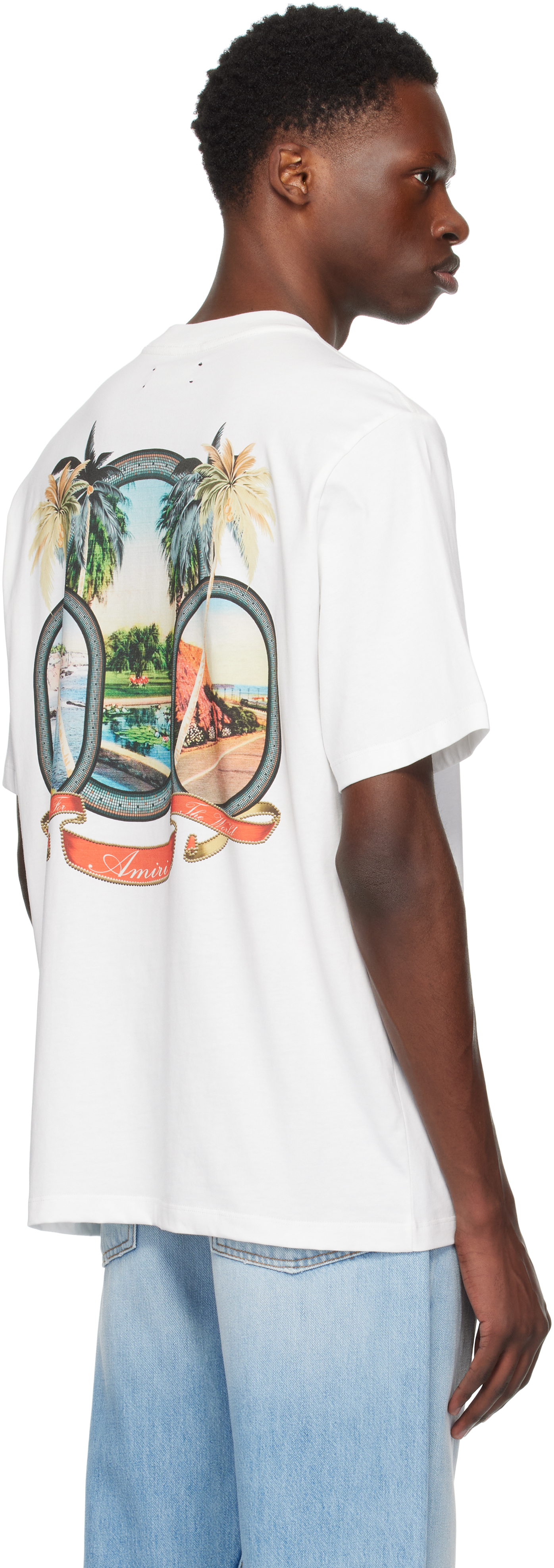 Amiri White Crewneck Printed T-shirt In White
