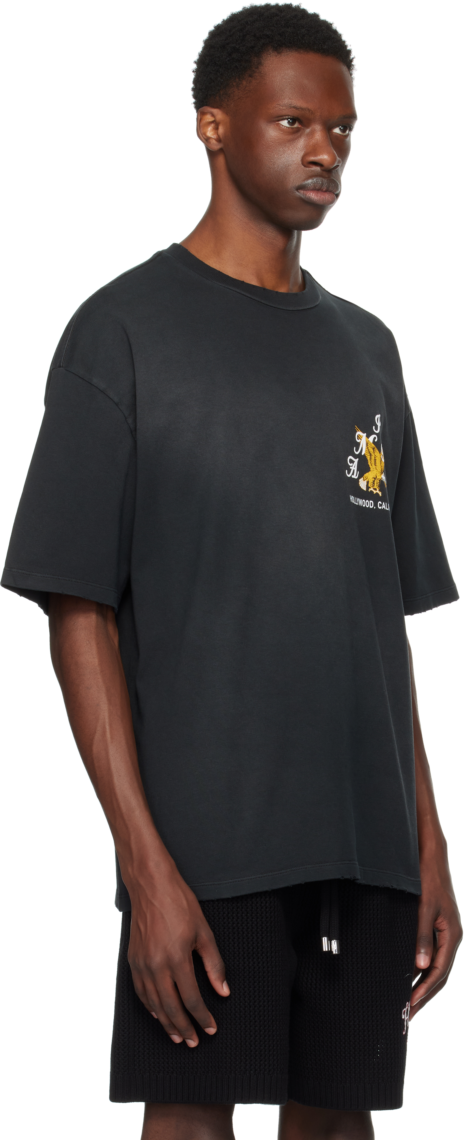 Amiri Eagle Crystal Embellished Oversize Graphic T-shirt