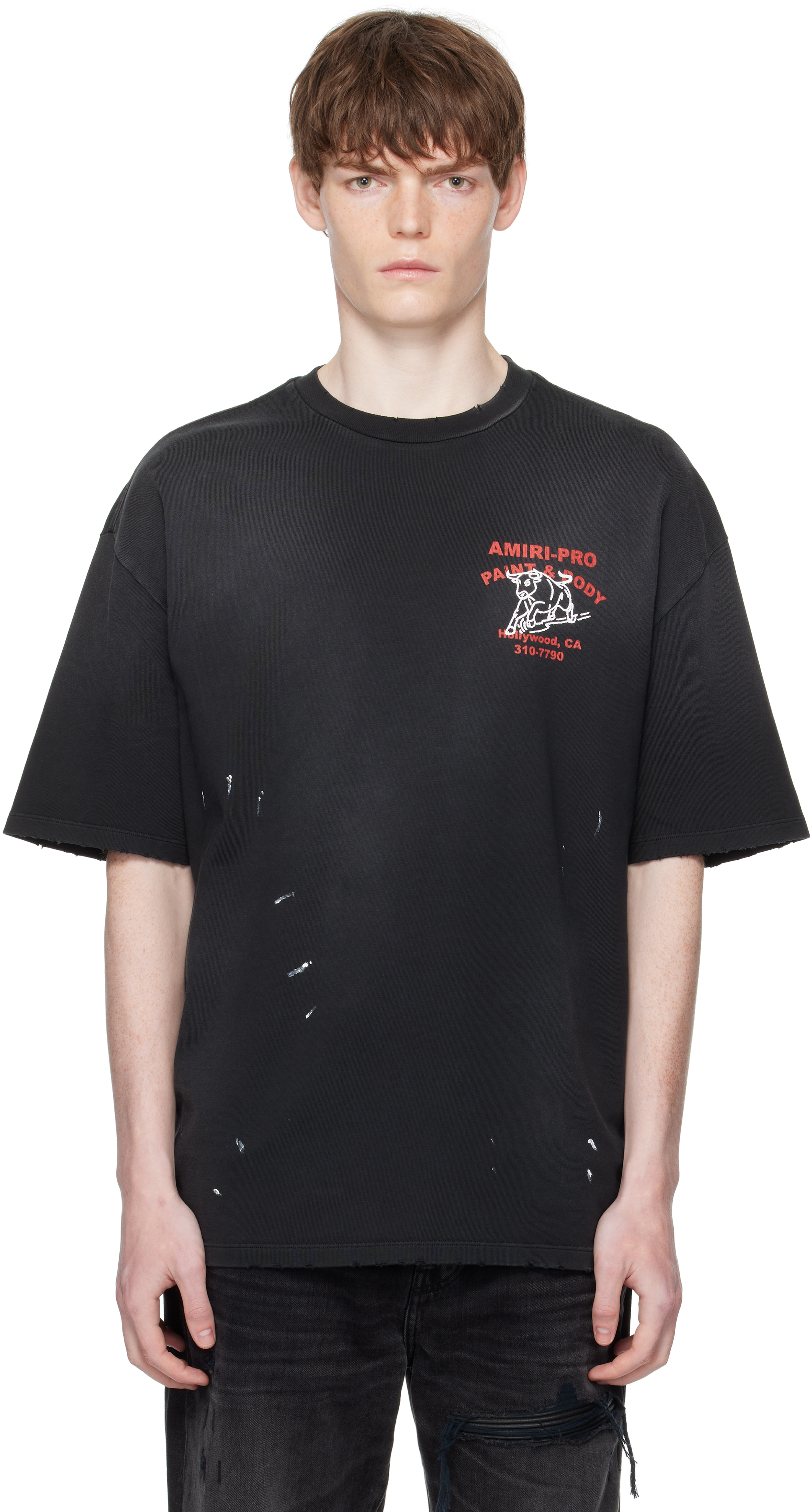 AMIRI♦洗練ストリートの美学 ロゴプリント ブルーTシャツ AMIRI – The Style Lab