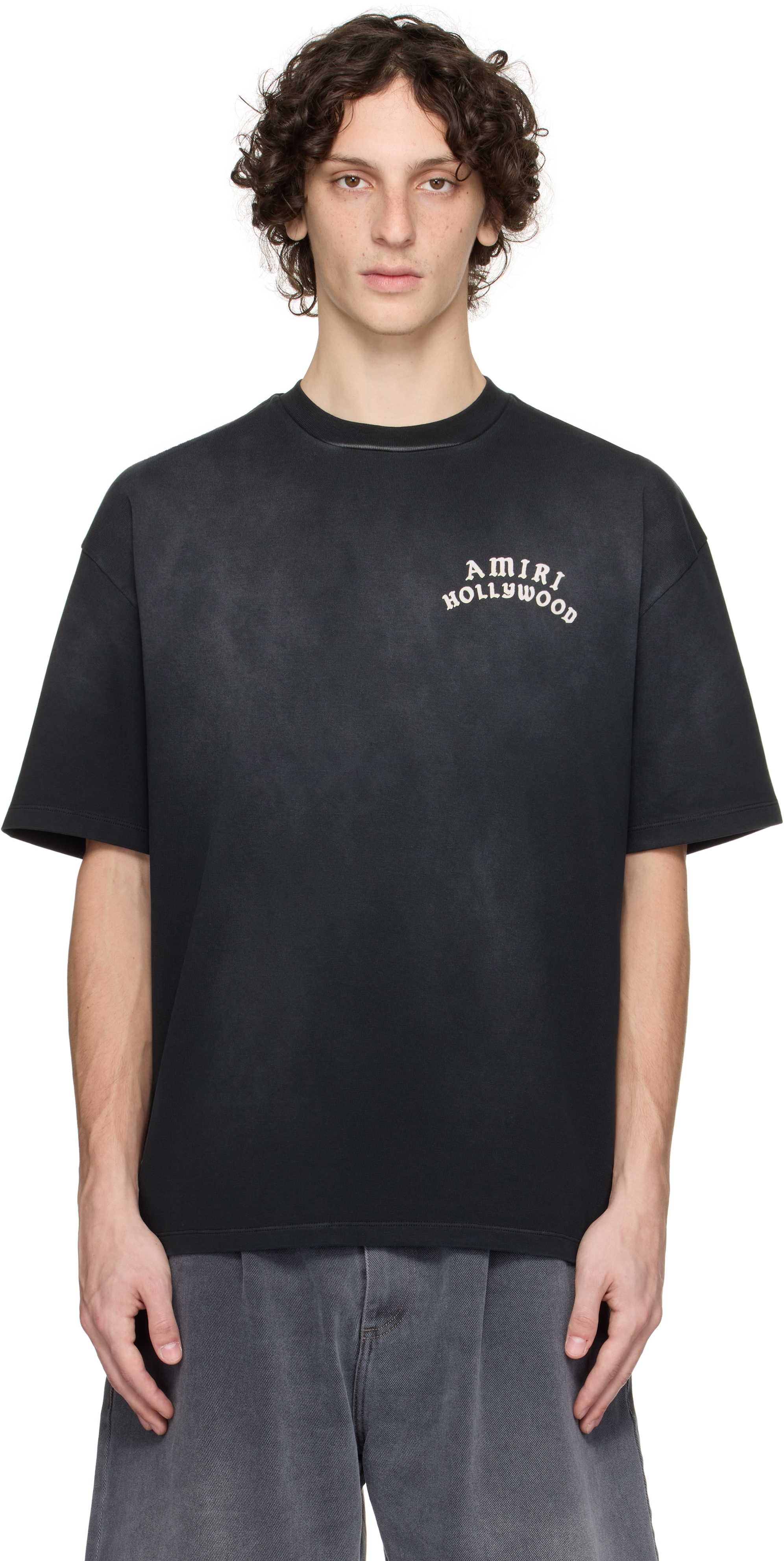 AMIRI アミリ HOLLYWOOD オーバーサイズ 半袖 Tシャツ 希少】AMIRI オーバーサイズTシャツ Hollywood 星 半袖 グレー