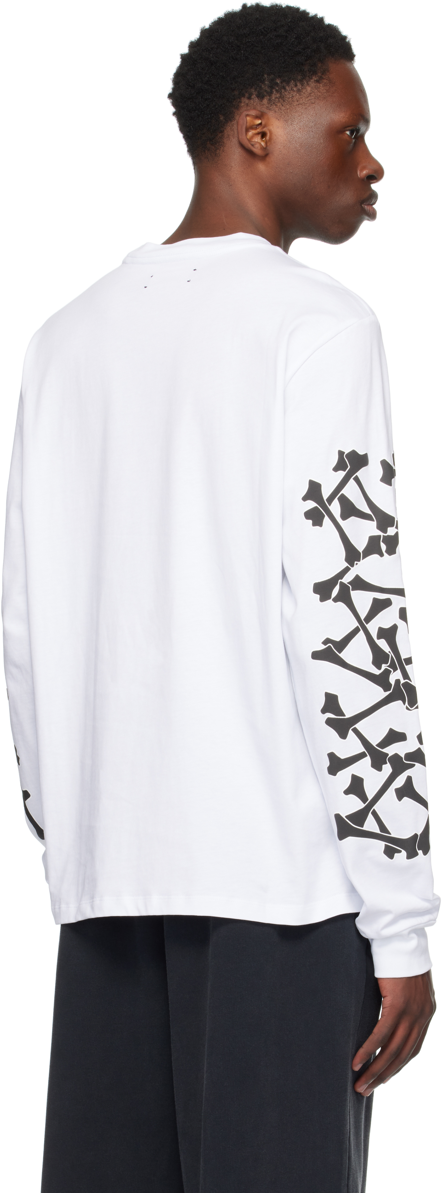 Amiri Stacked Bones Crewneck Sweater With Graphic Print In White