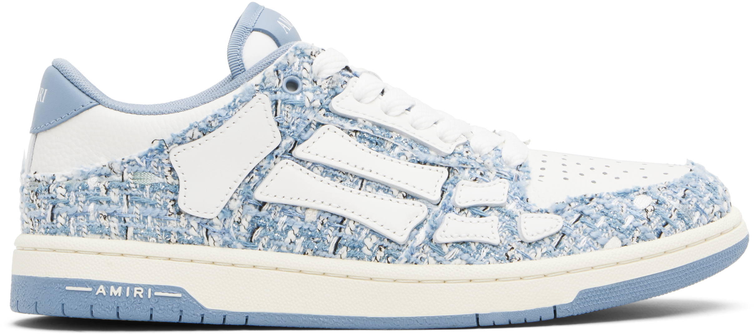 Amiri Blue Bouclé Skel Top Low Sneakers