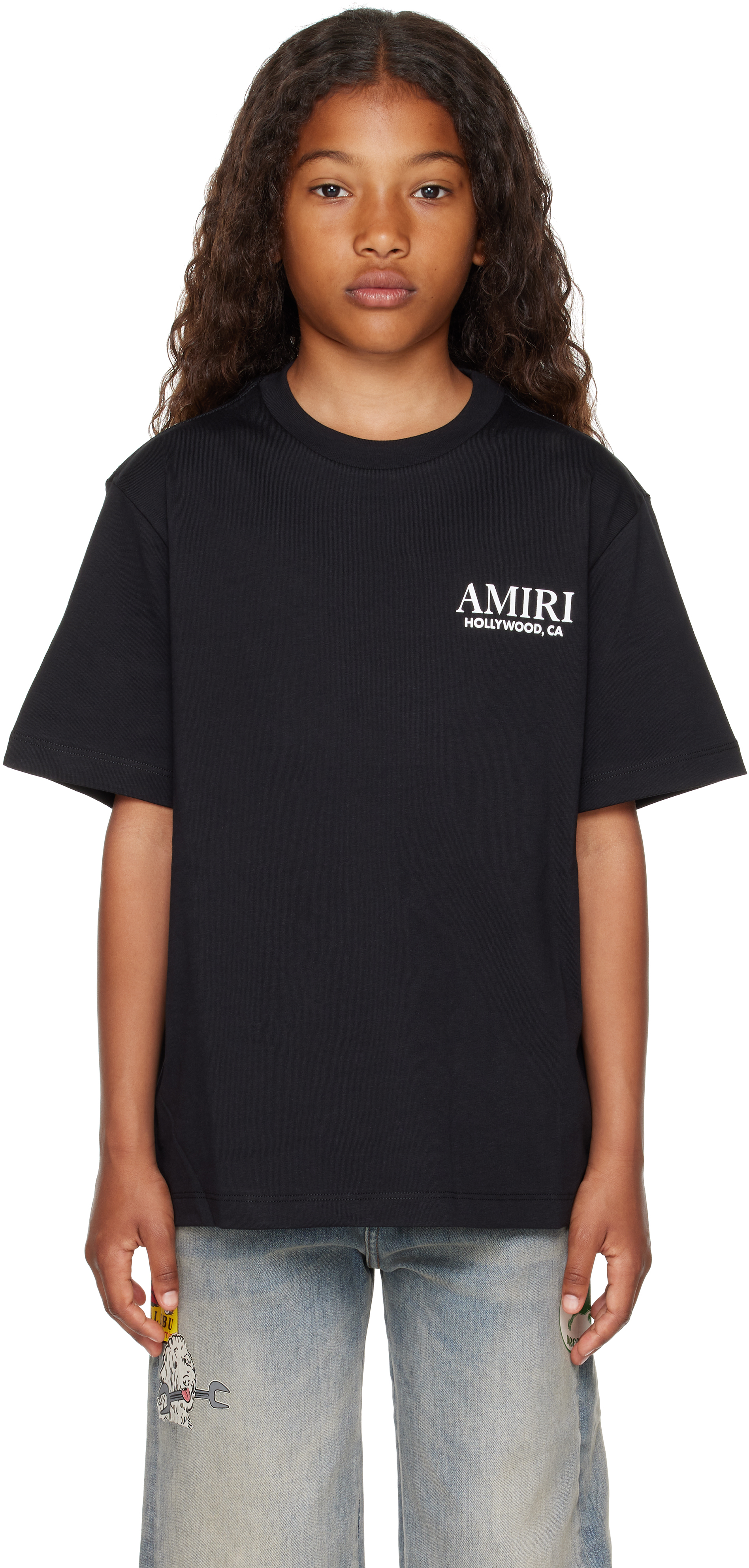AMIRI キッズ｜ブラック Bones Stacked Tシャツ | SSENSE 日本