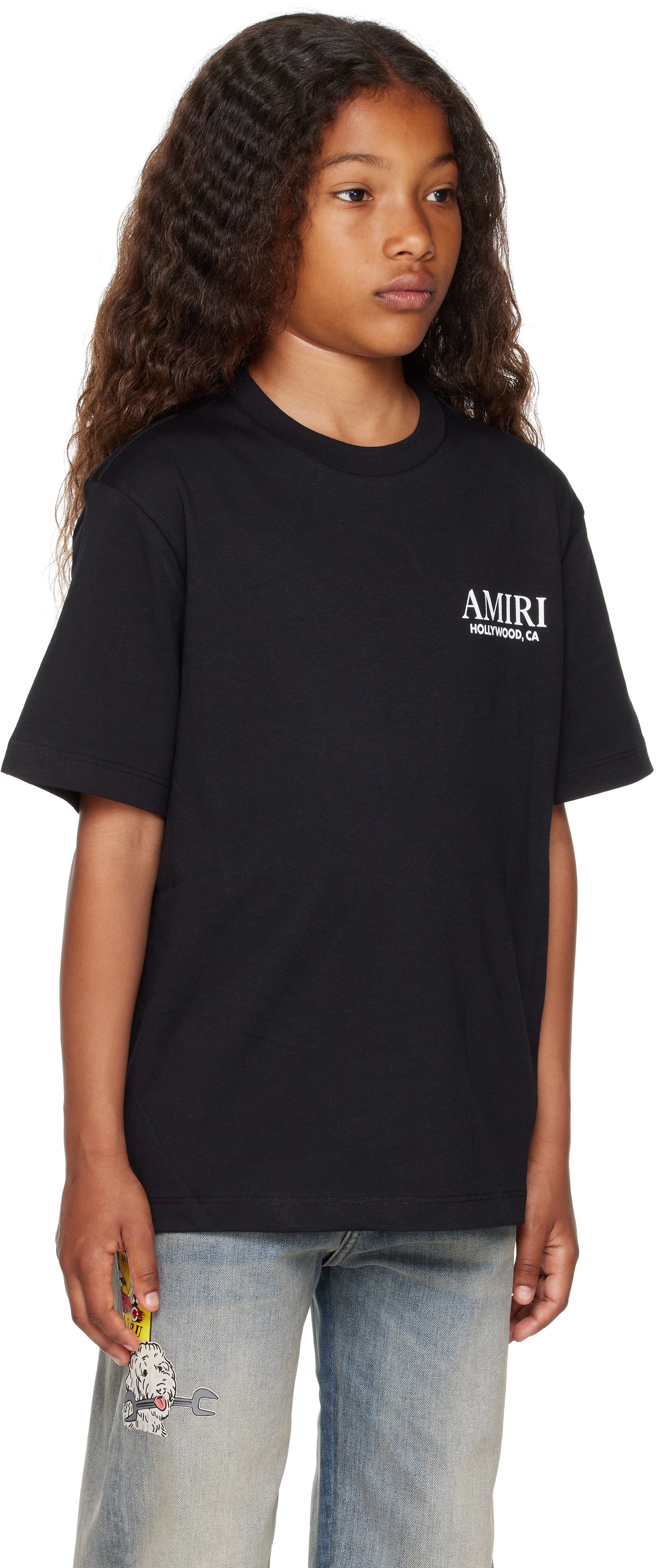 Amiri Kids Black Bones Stacked T-shirt
