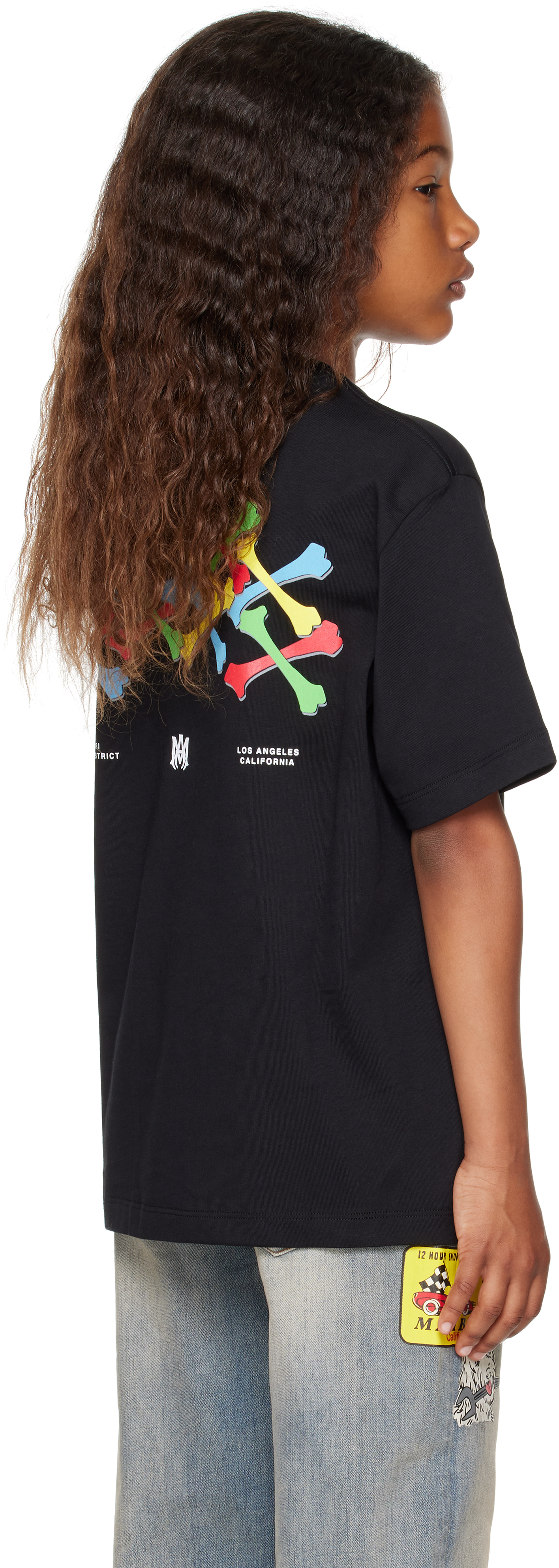 Amiri Kids Black Bones Stacked T-shirt