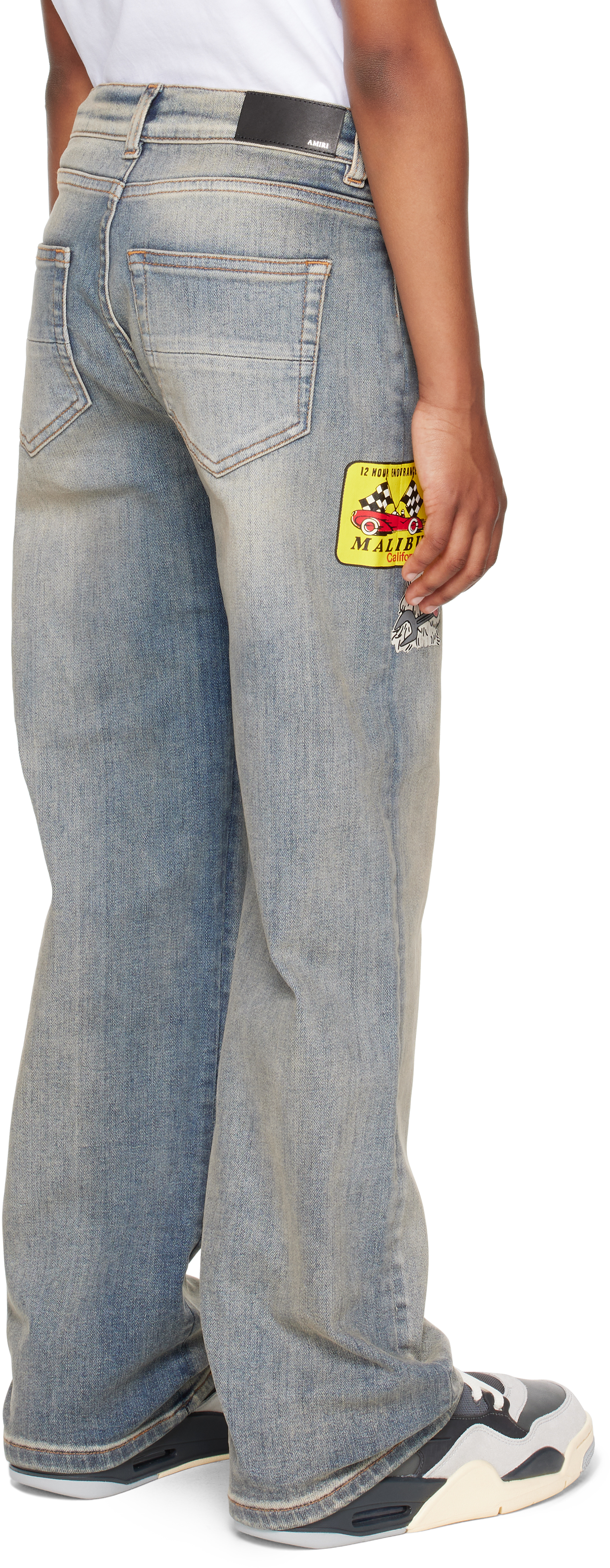 Amiri Kids Blue Station Patch Straight Jeans