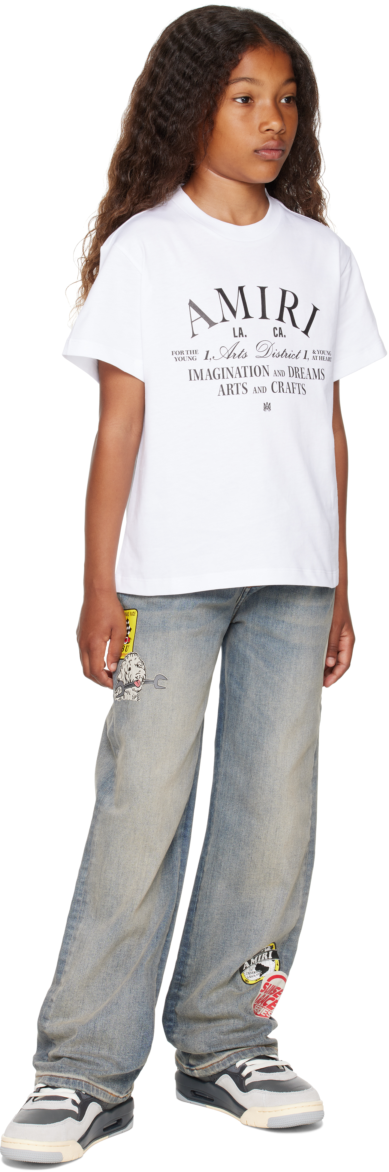 Amiri Kids Blue Station Patch Straight Jeans