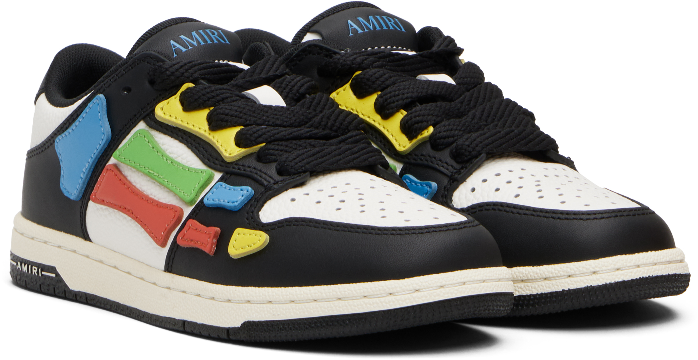 Amiri Kids Black & Multicolor Skel Top Low Sneakers In Multi