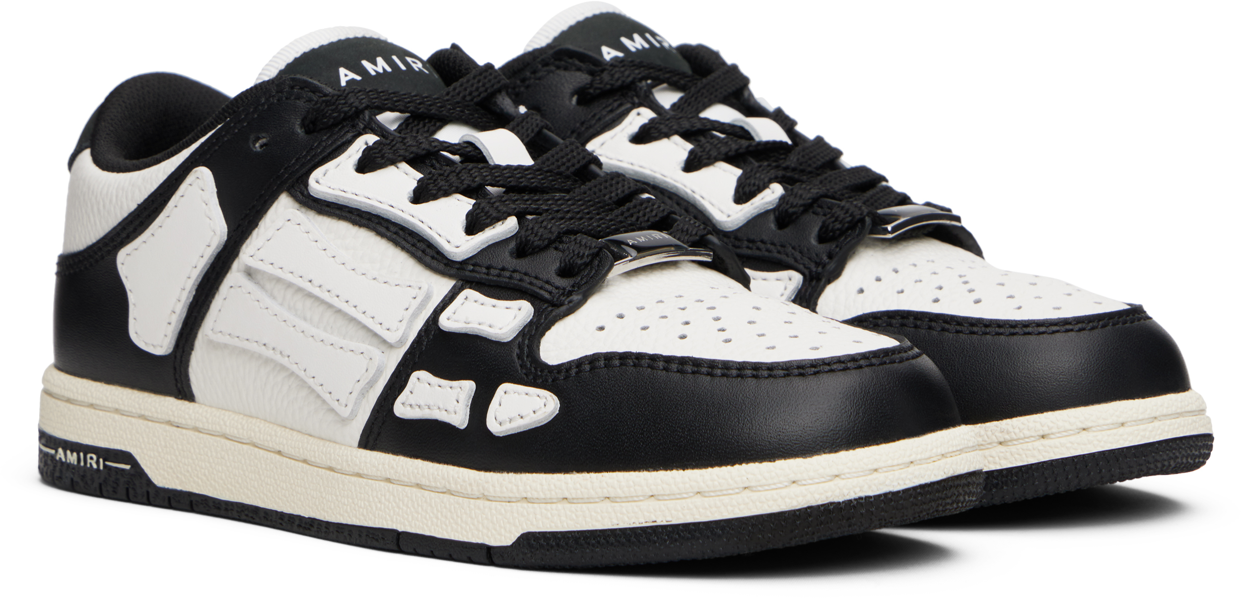 Amiri Kids Black & White Skel Top Low Sneakers