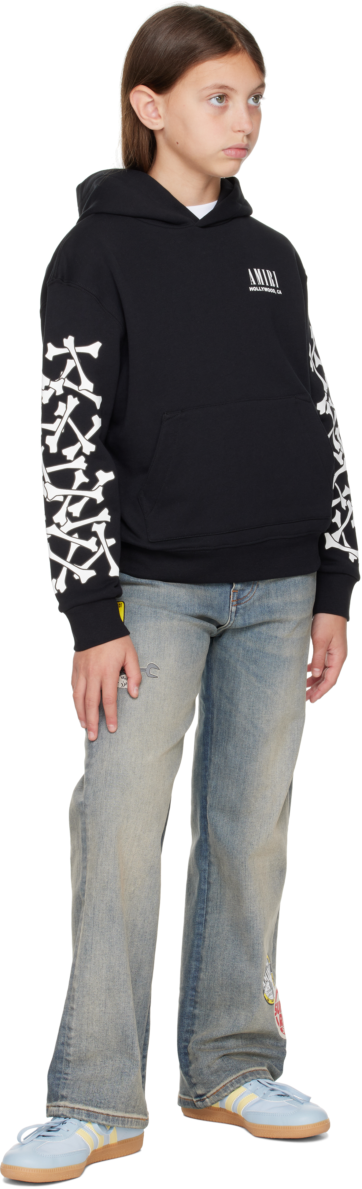 Amiri Kids Black Bones Hoodie