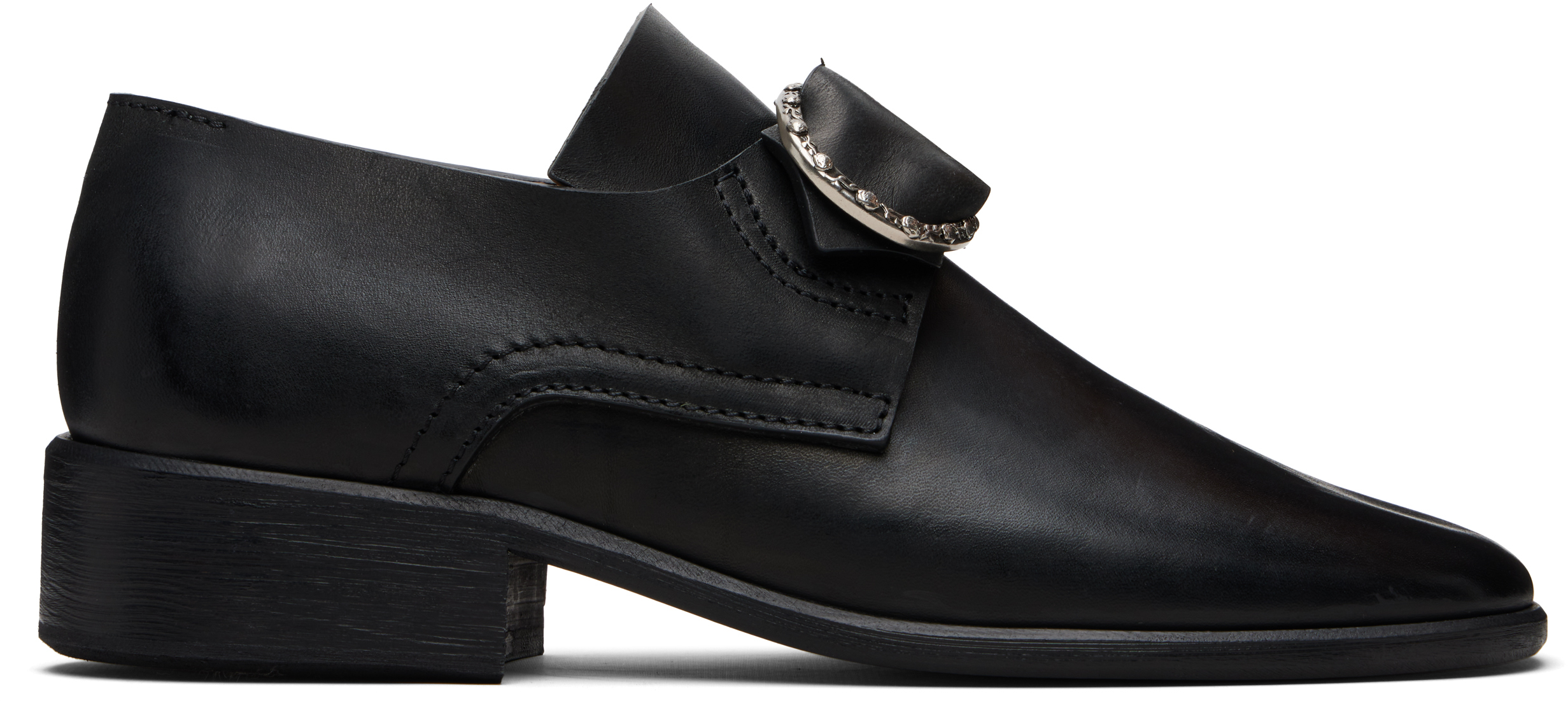 Enfants Riches Déprimés Black Leather Pope Loafers