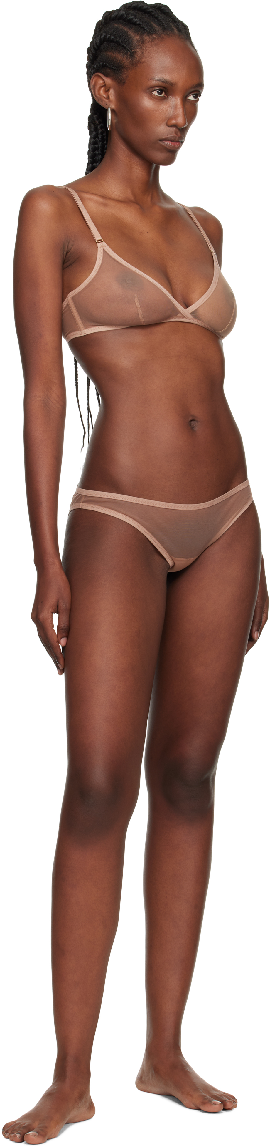 Yasmine Eslami Beige Jeanne Soft Bra In Brown