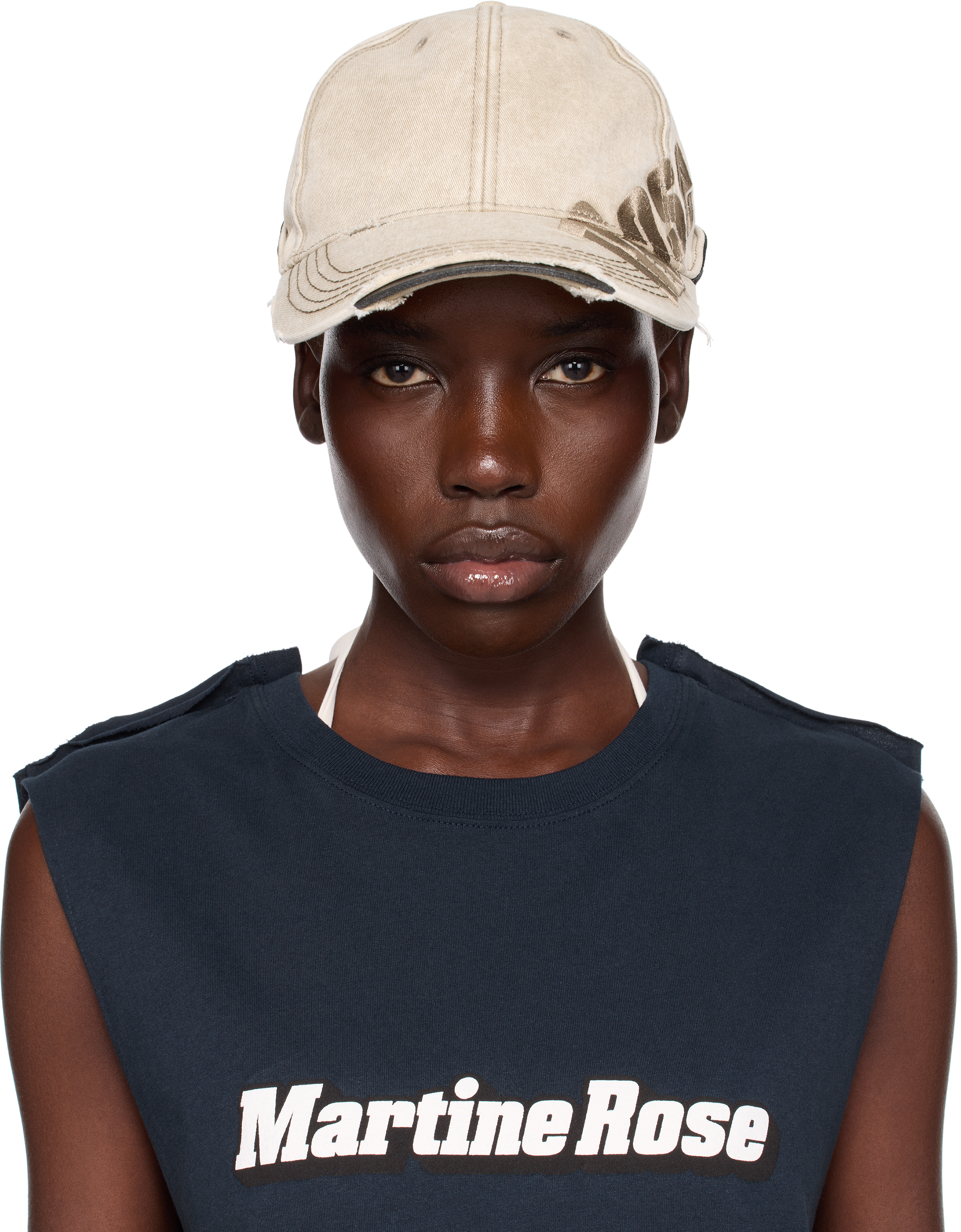 SSENSE UK Exclusive Beige Roll Back Cap by Martine Rose on Sale
