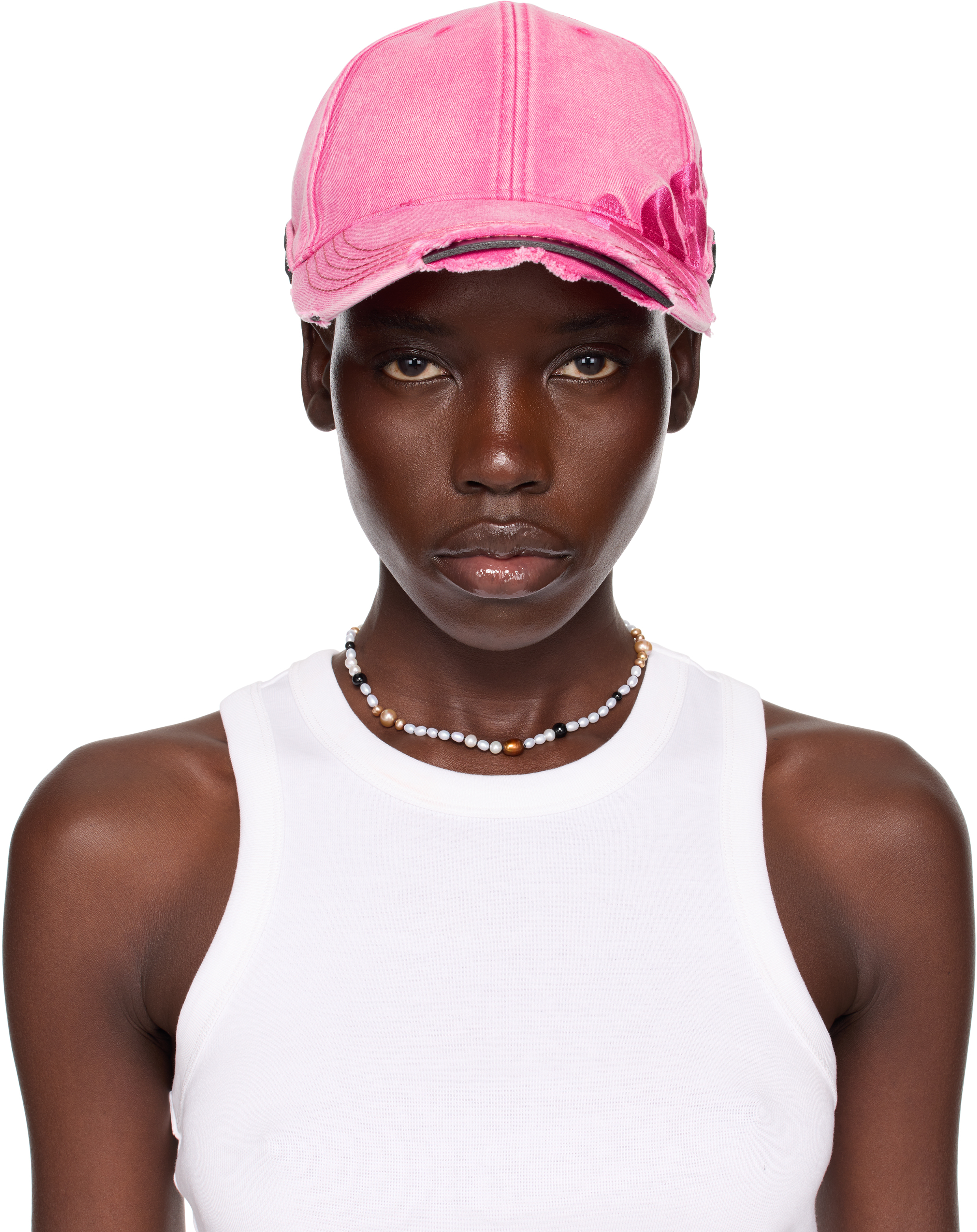 SSENSE Exclusive Pink Roll Back Cap