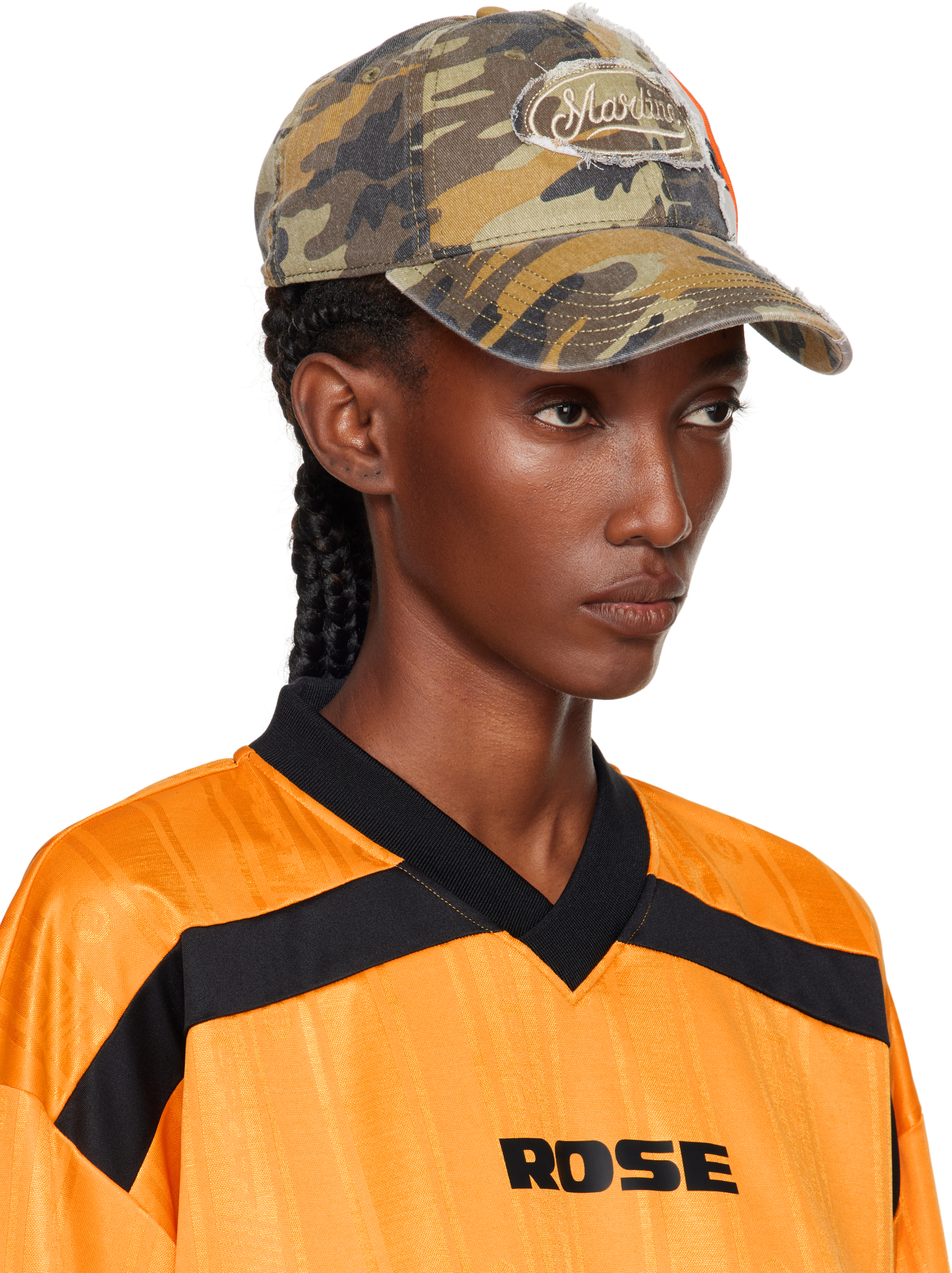 Martine Rose Green & Gray Collage 'expect Perfection' Cap In Multi