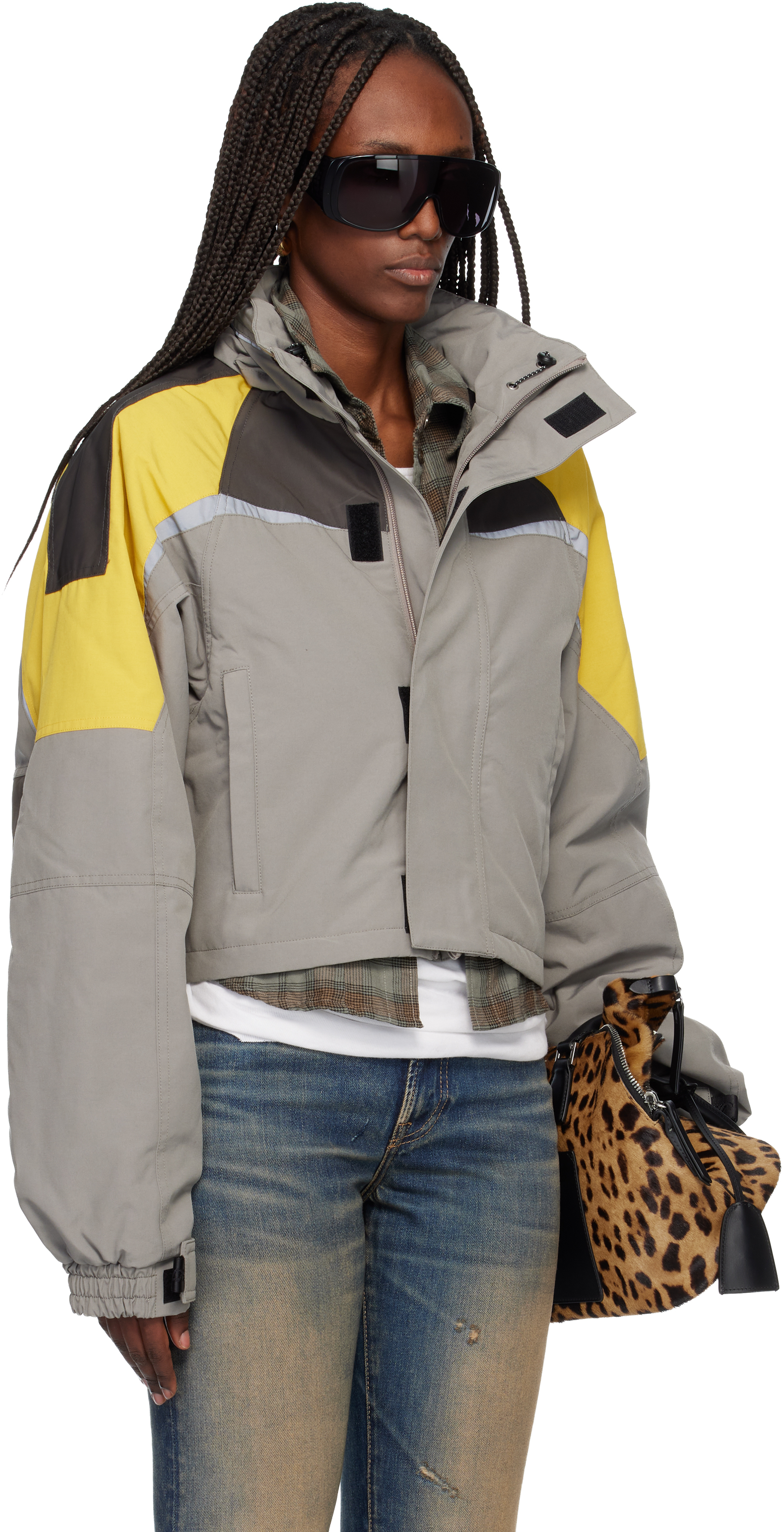 Martine Rose Gray Shrunken Sports Jacket