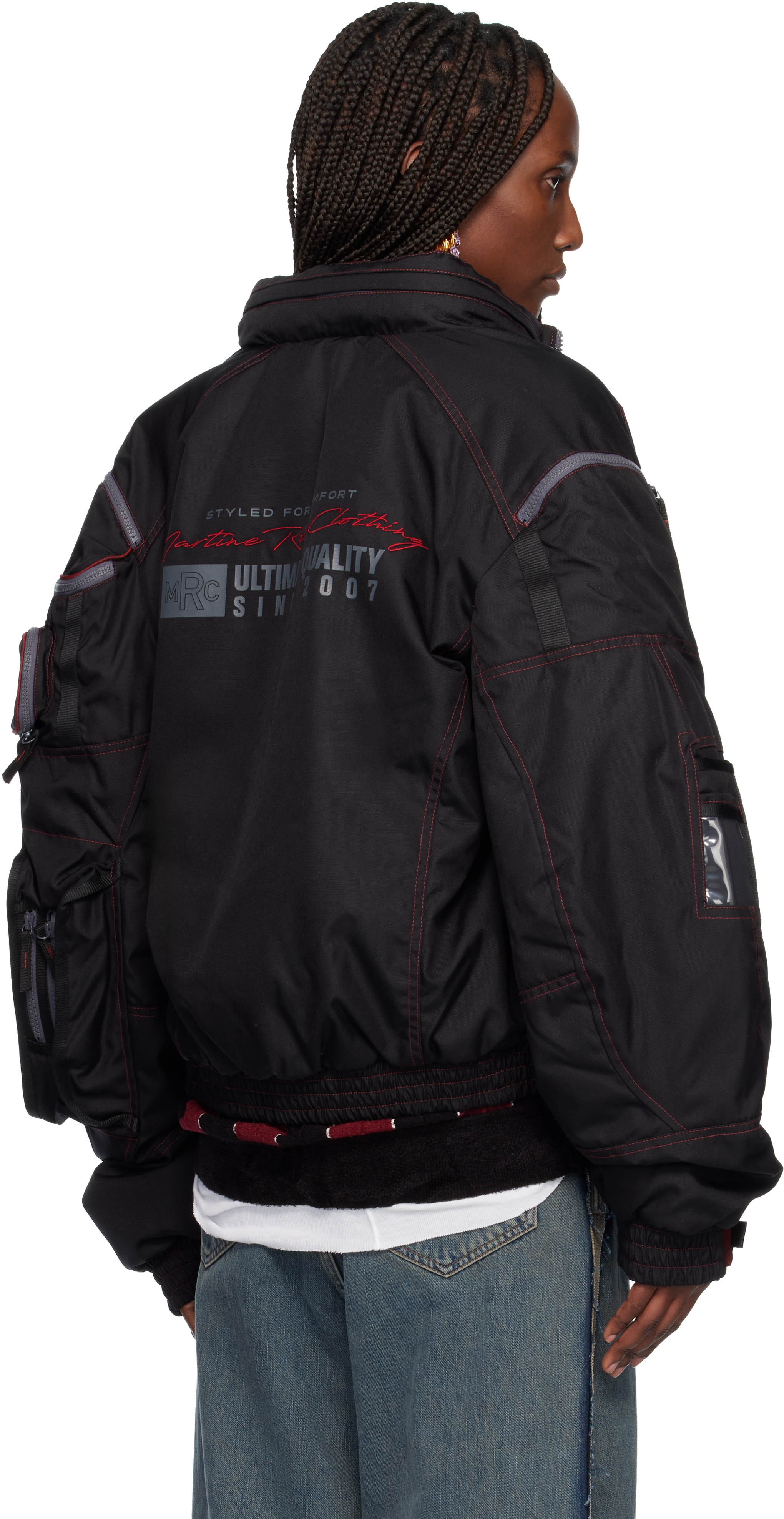 Martine Rose High Collar Casual Jacket In Multi