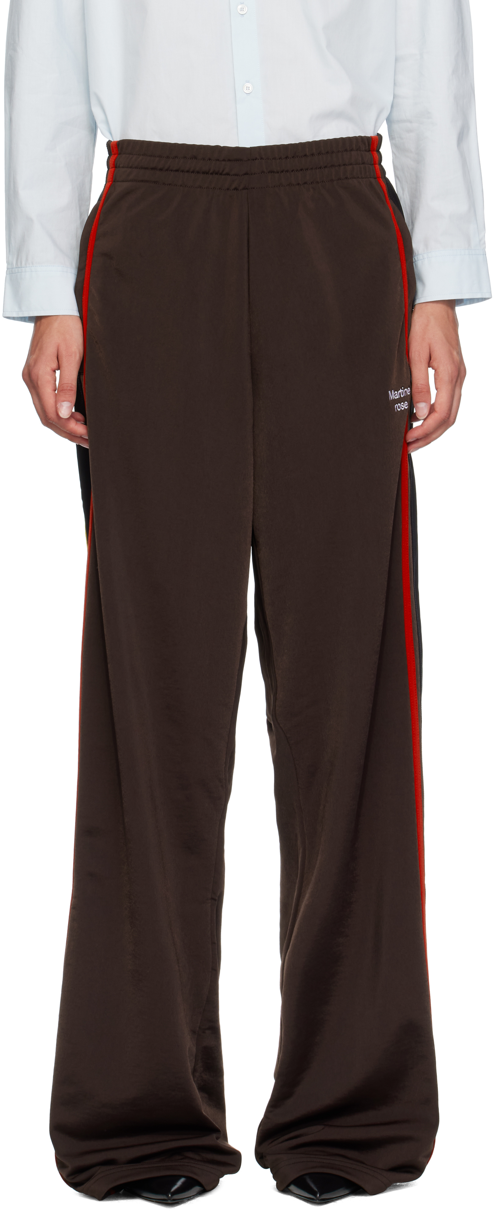 Martine Rose Brown Wide Leg Track Pants In Brown