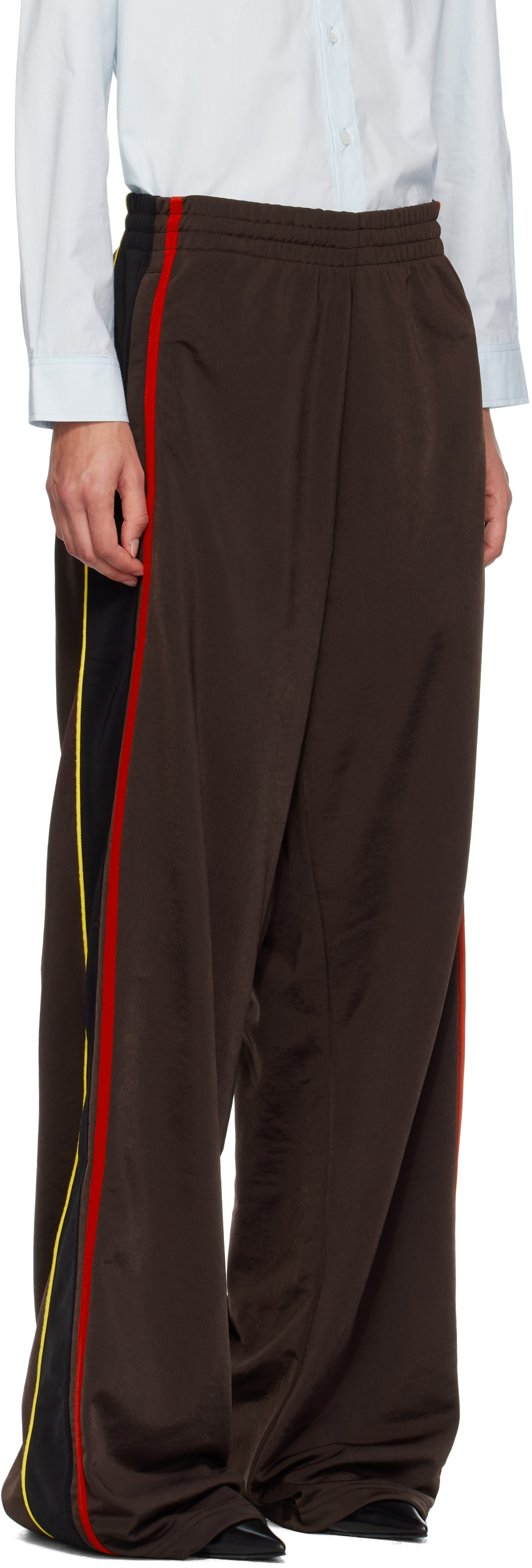 Martine Rose Brown Wide Leg Track Pants In Brown