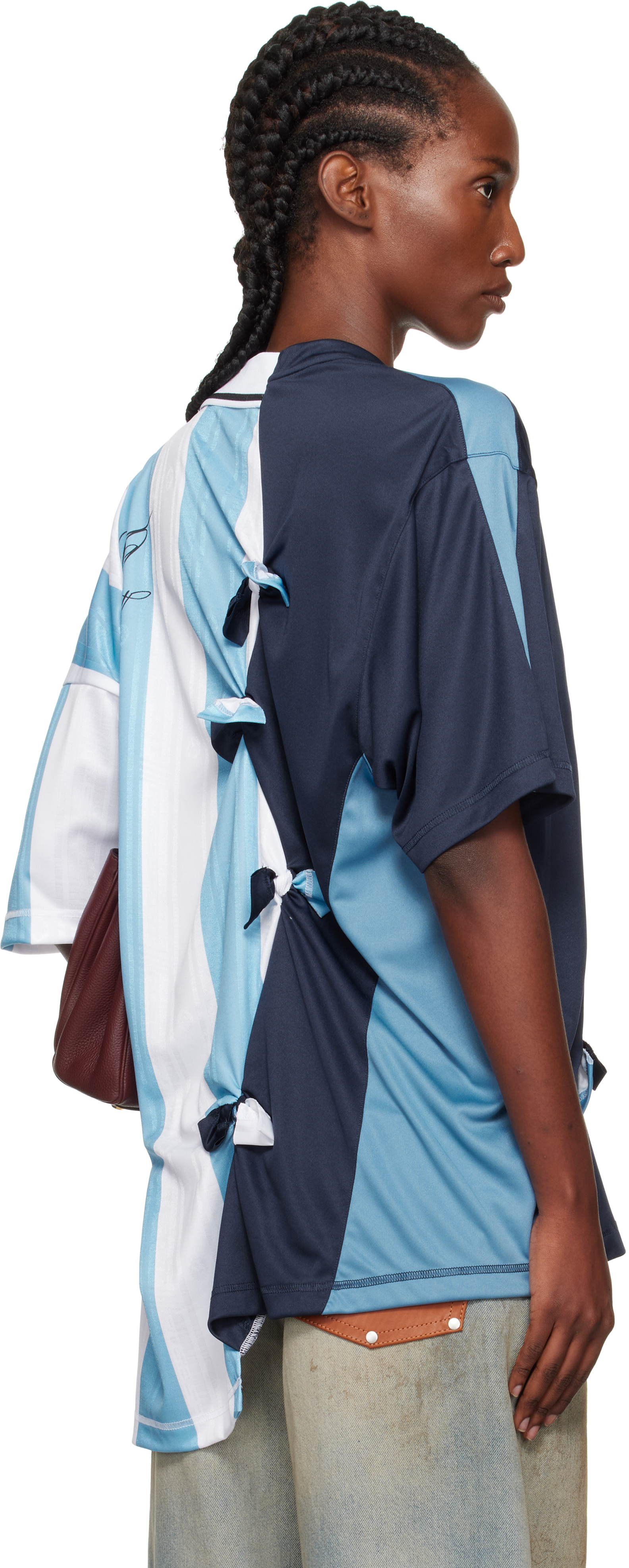 Martine Rose Blue & White Collage Football Top In Multi