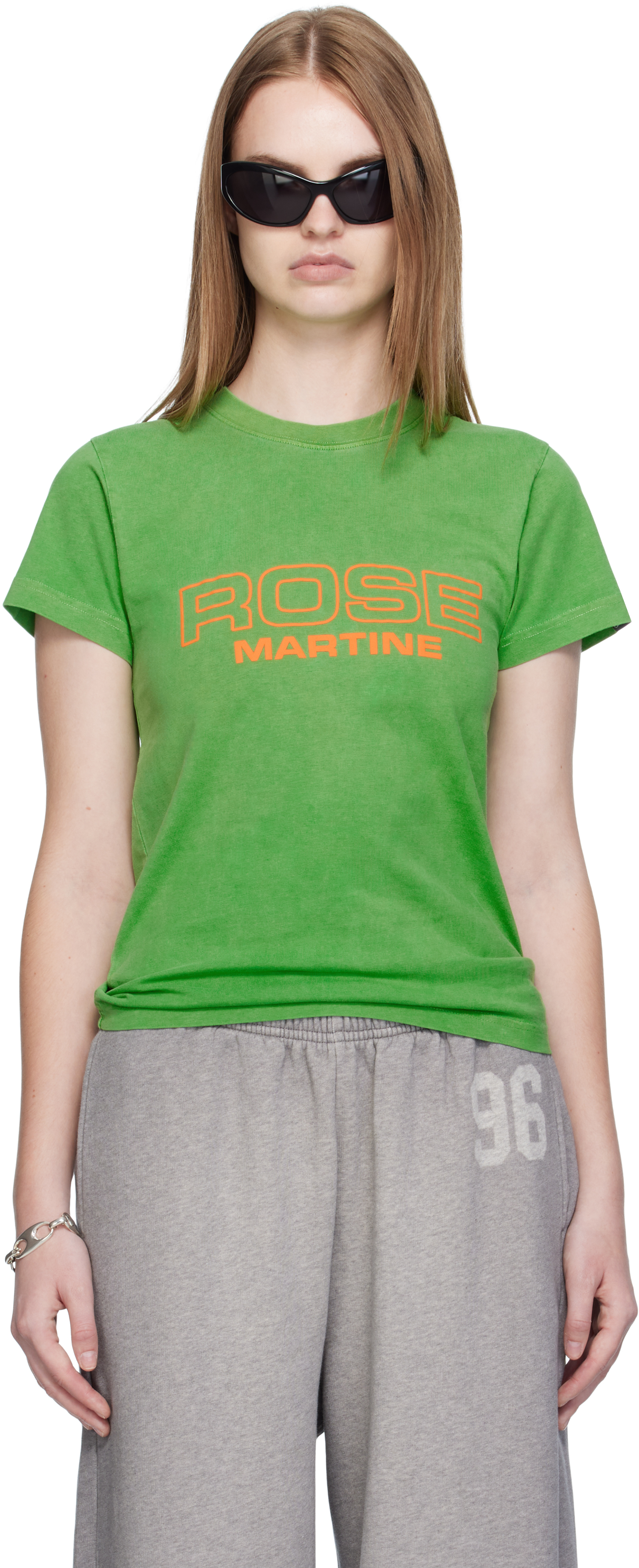 Martine Rose: Green Shrunken T-shirt | SSENSE