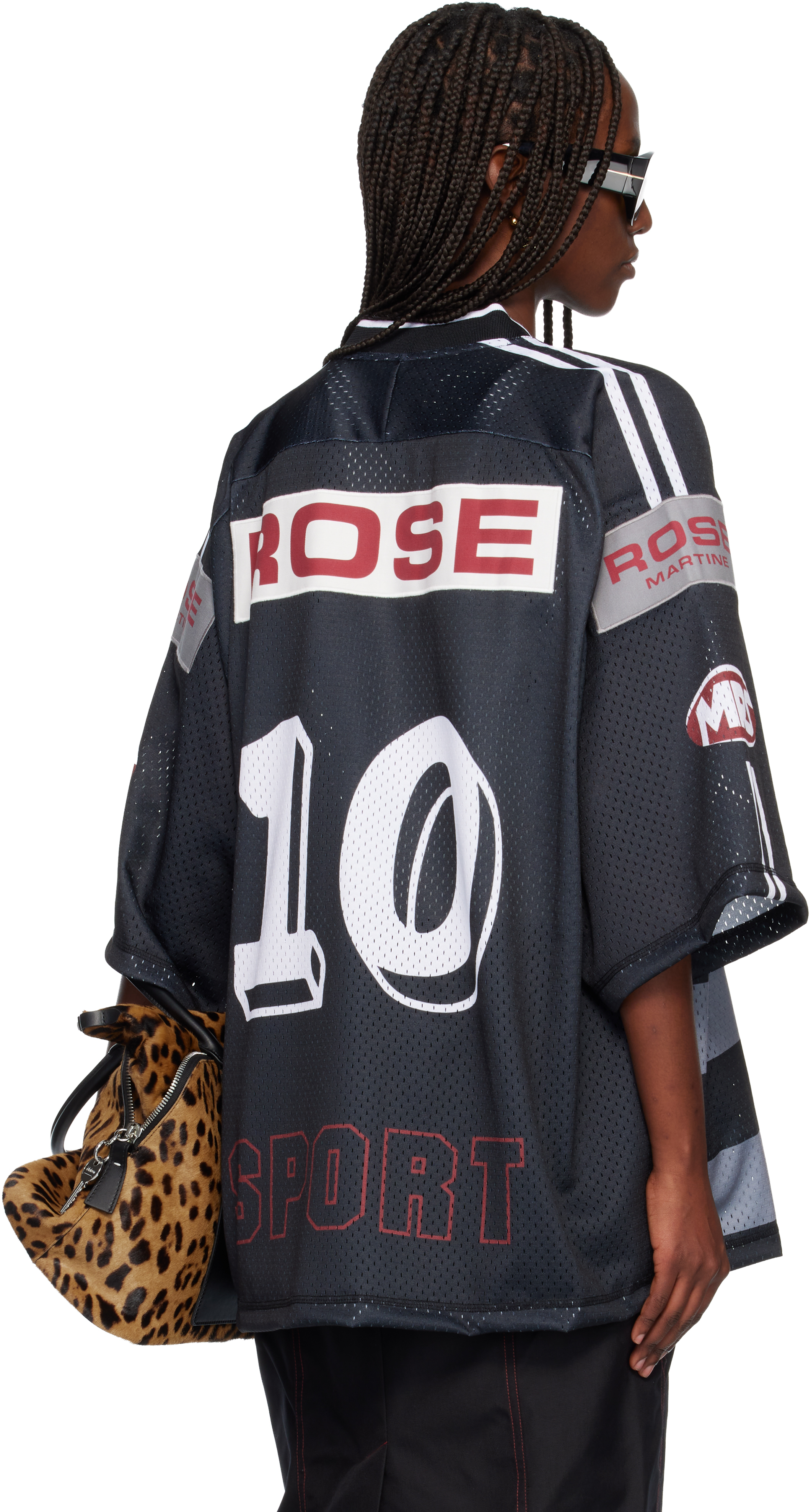 Martine Rose Gray Oversized Hockey T-shirt In Gray