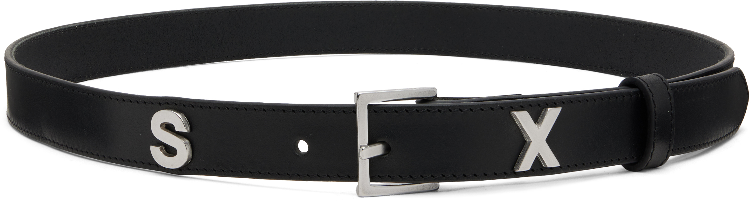 Martine Rose: Black 'Sex' Leather Belt | SSENSE