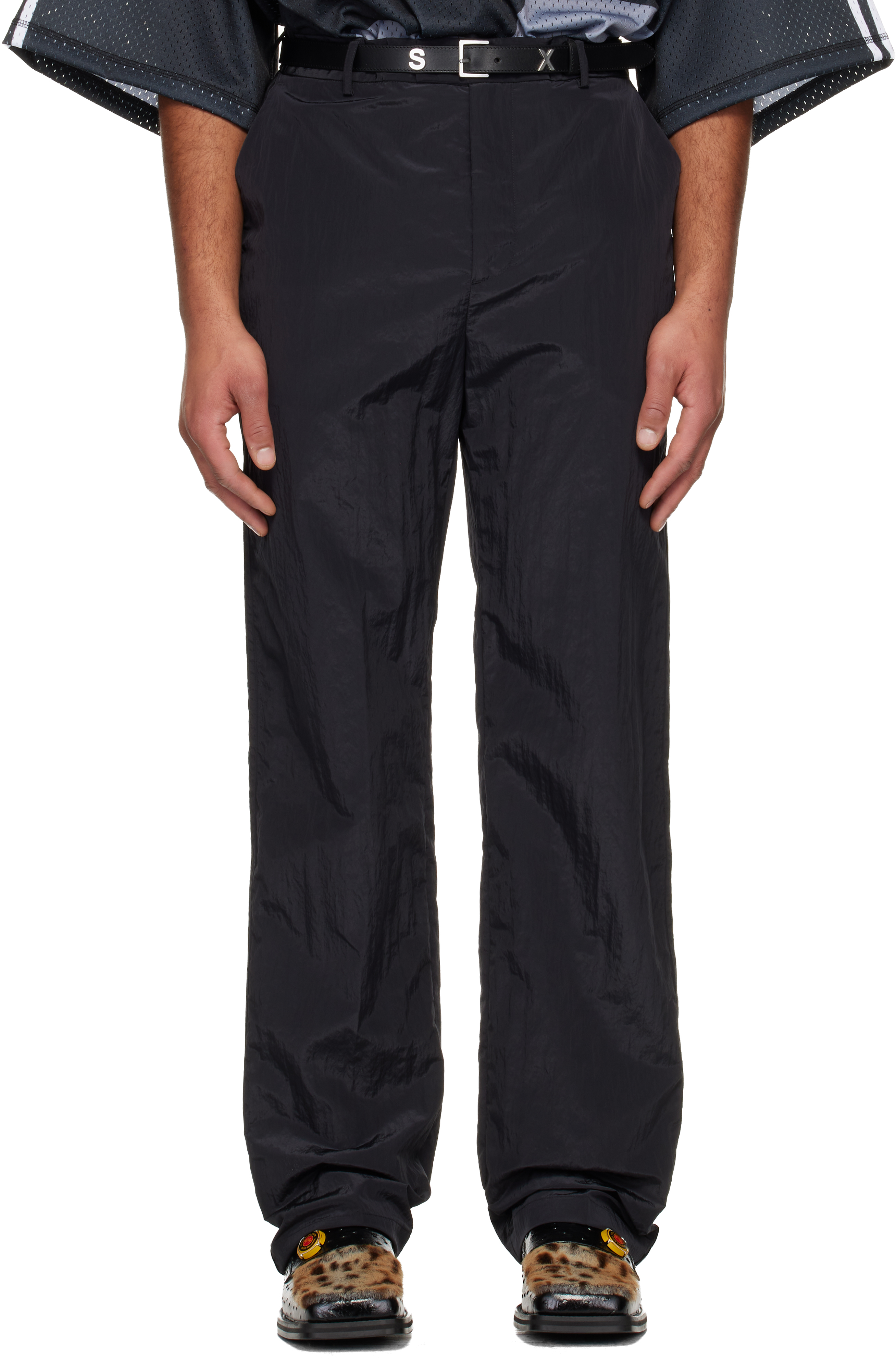 Martine Rose Black Tailored Track Trousers In Black