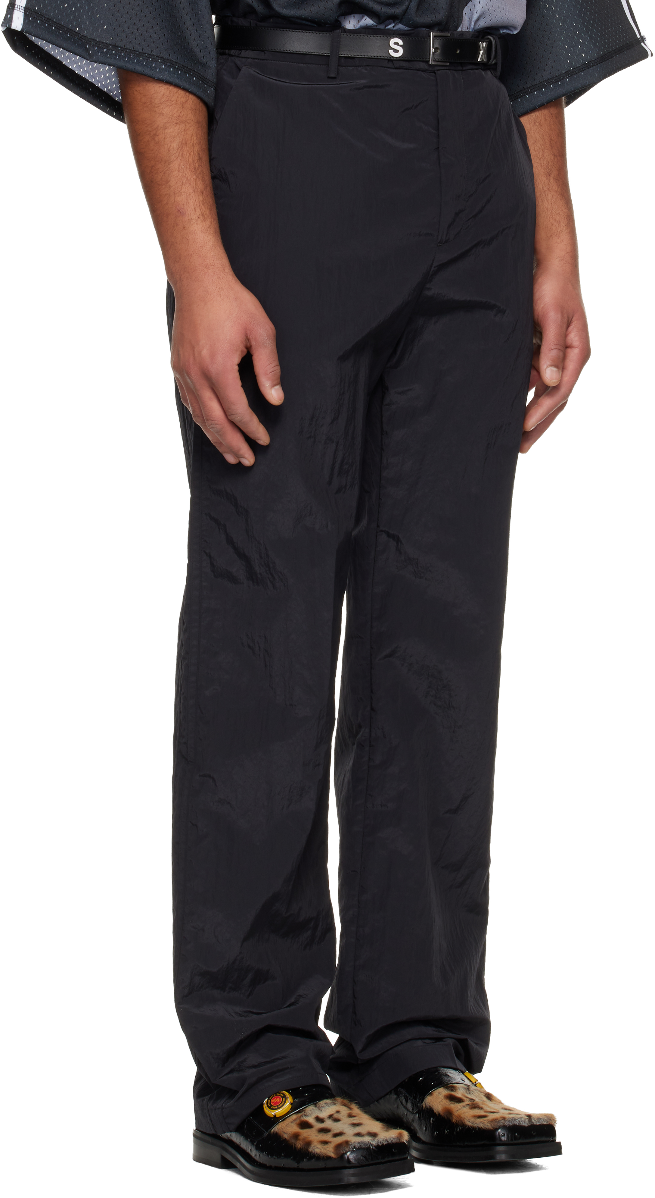 Martine Rose Black Tailored Track Trousers In Black
