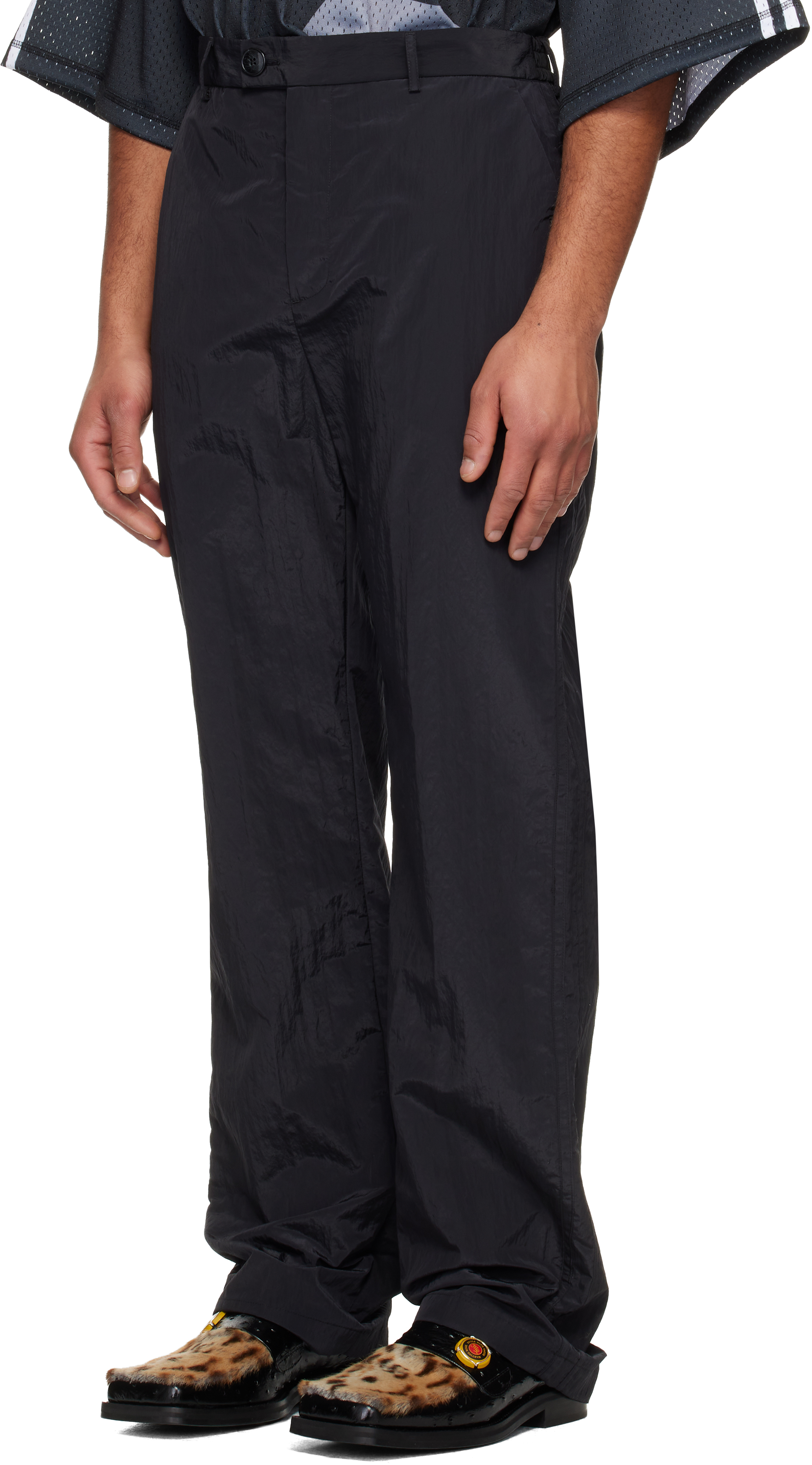 Martine Rose Black Tailored Track Trousers In Black
