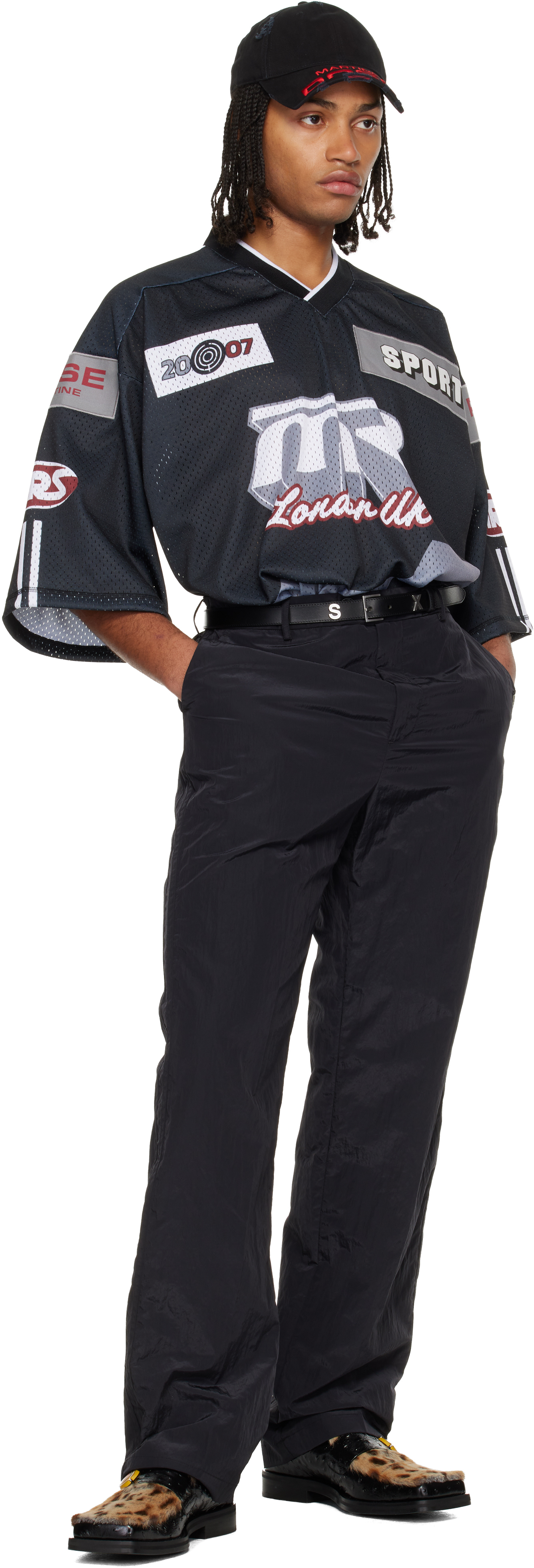 Martine Rose Black Tailored Track Trousers In Black