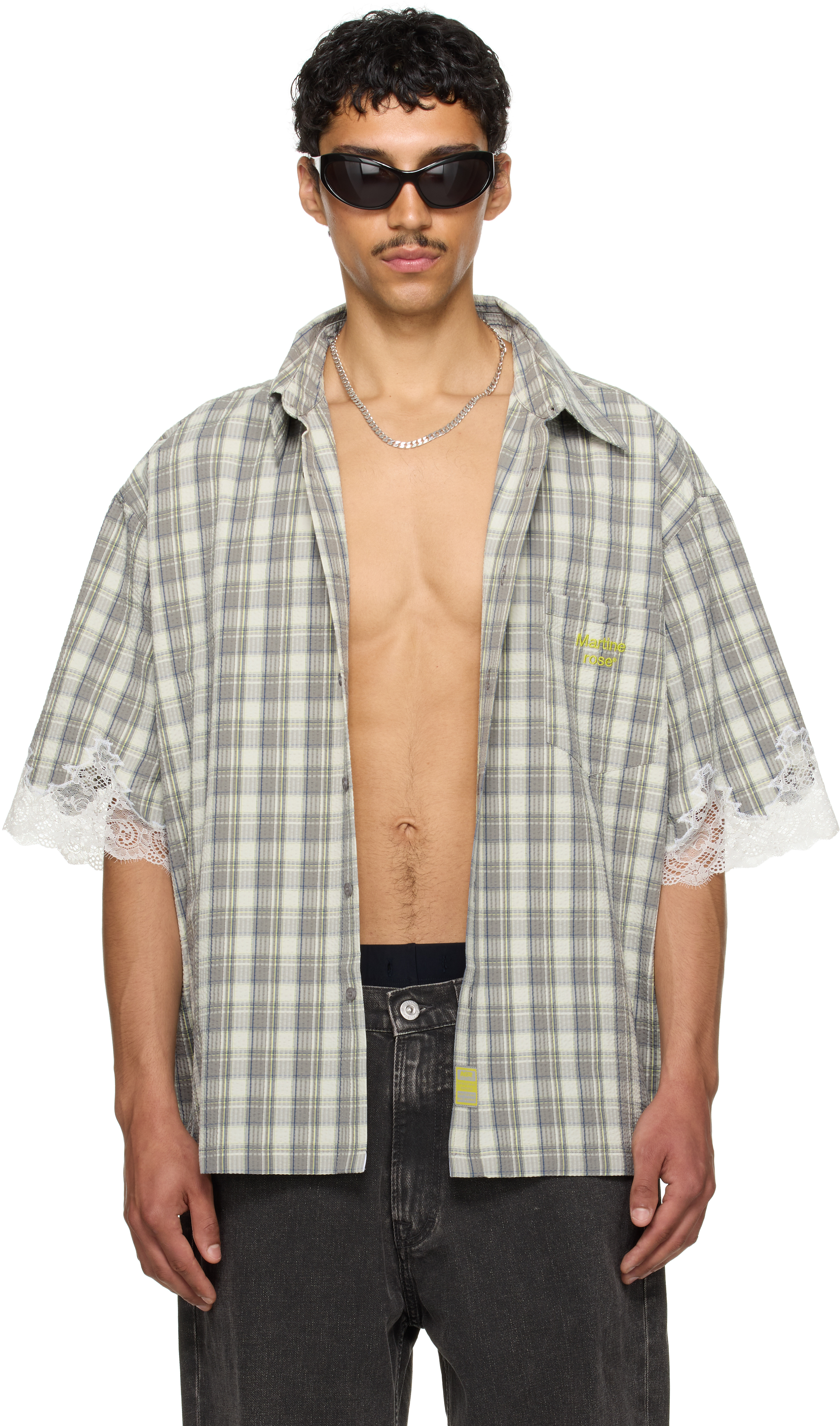 SSENSE Exclusive Gray Lace Overshirt