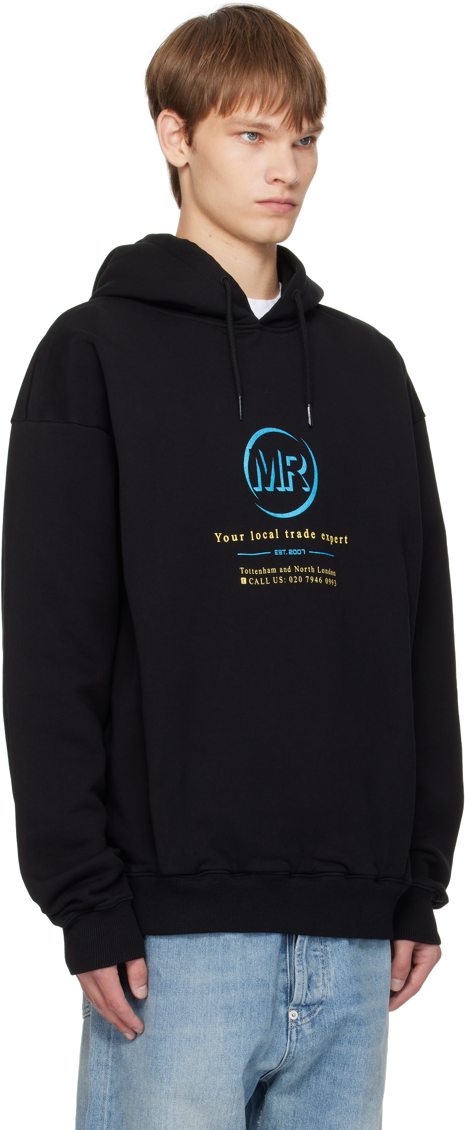 Martine Rose Black Classic Hoodie In Multi
