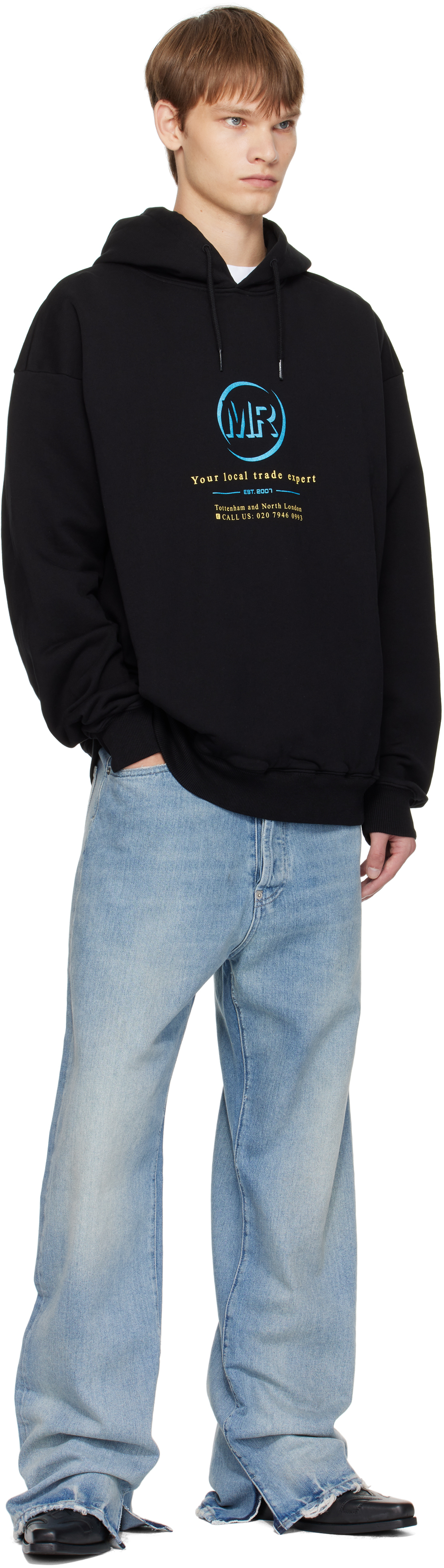 Martine Rose Black Classic Hoodie In Multi