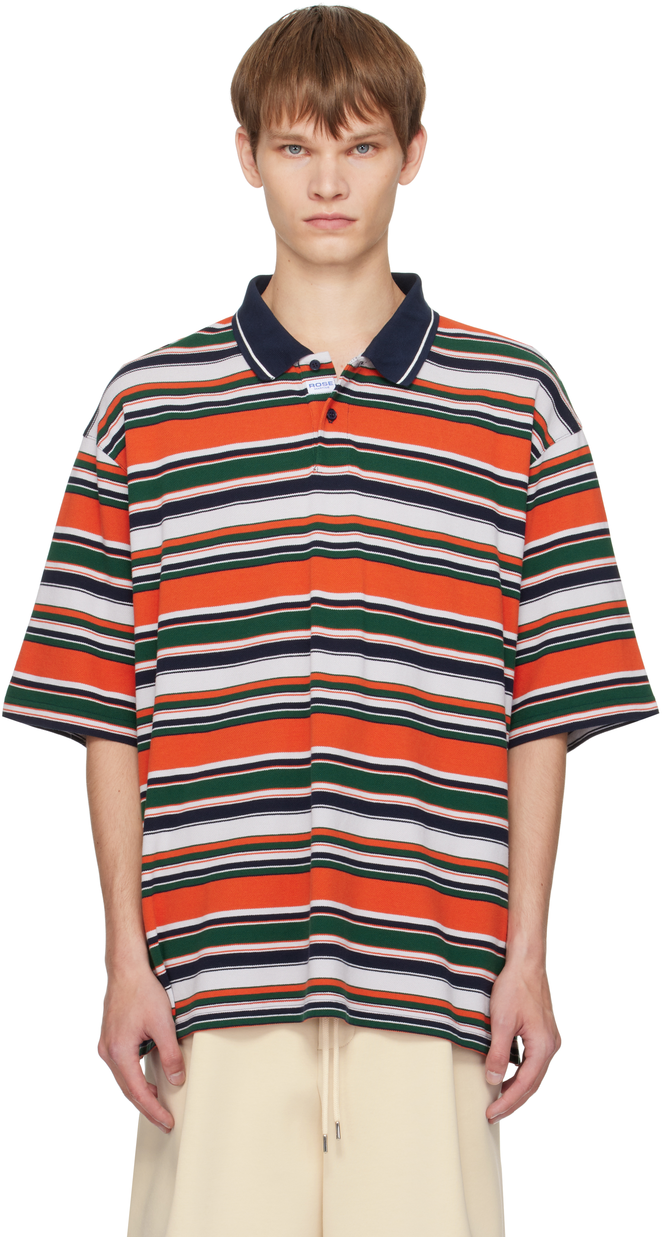 Martine Rose Oversized Striped Polo Shirt In Multi
