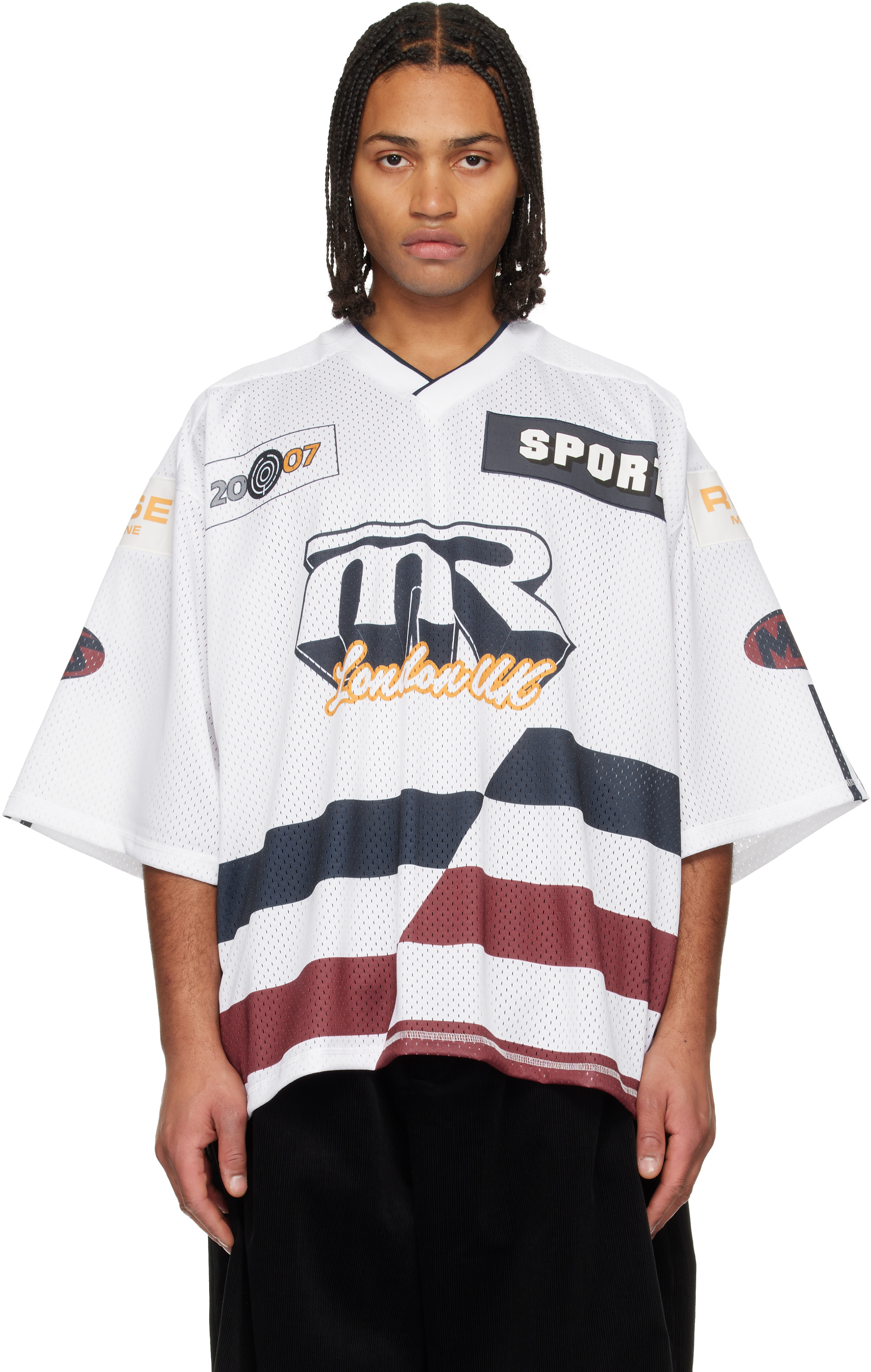 Martine Rose: White Oversized Hockey T-shirt | SSENSE