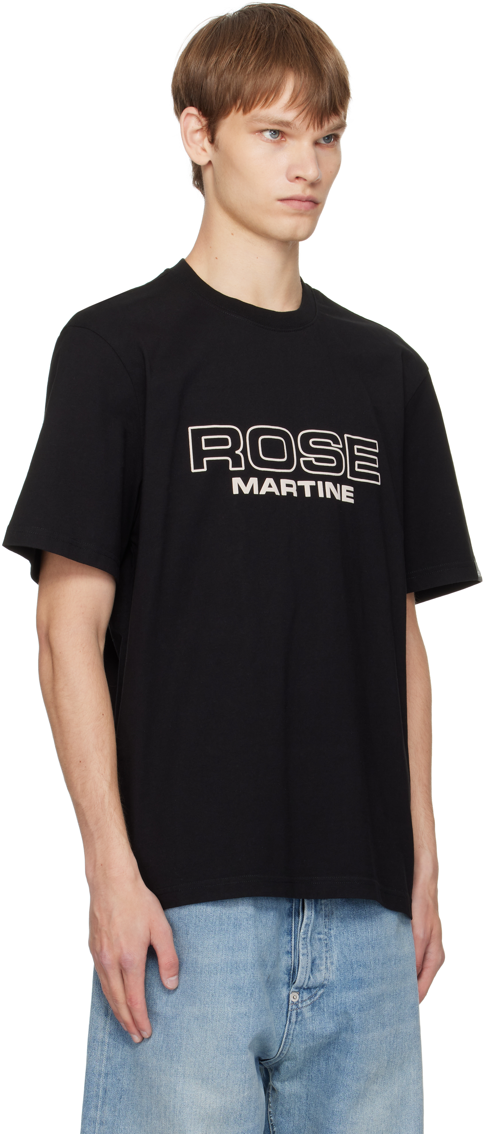 Martine Rose Black Short-sleeve T-shirt With Bold Front Print In Black