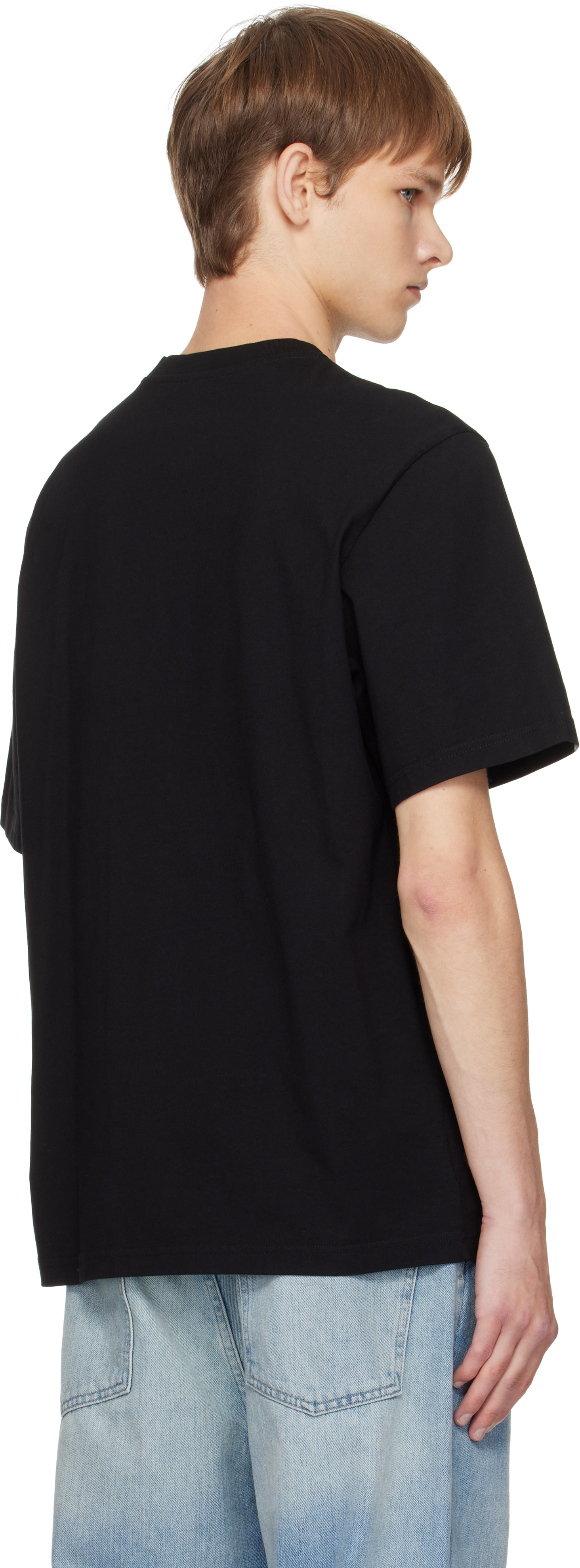 Martine Rose Black Short-sleeve T-shirt With Bold Front Print In Black